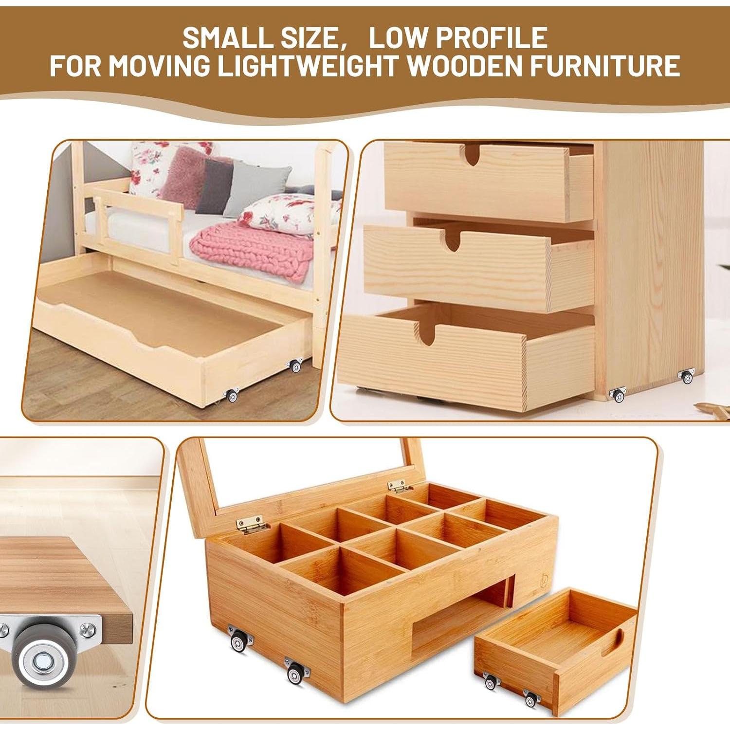 Ruedas de Caster ZUOFANG 3.18 cm Juego de 4 para Muebles