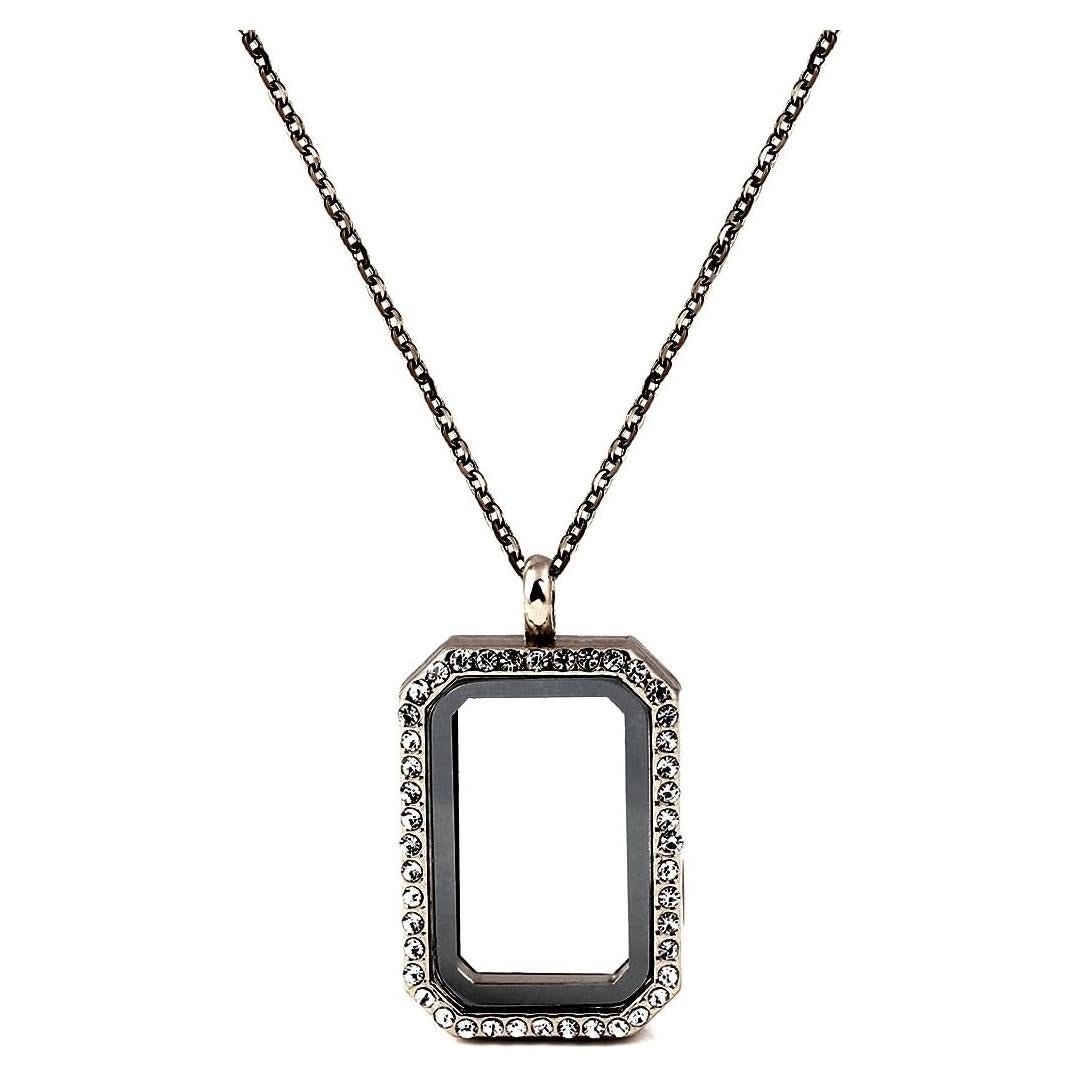 Collar Locket Rectangular Paialco con Cadena Acero 33x23mm