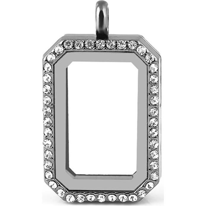 Collar Locket Rectangular Paialco con Cadena Acero 33x23mm