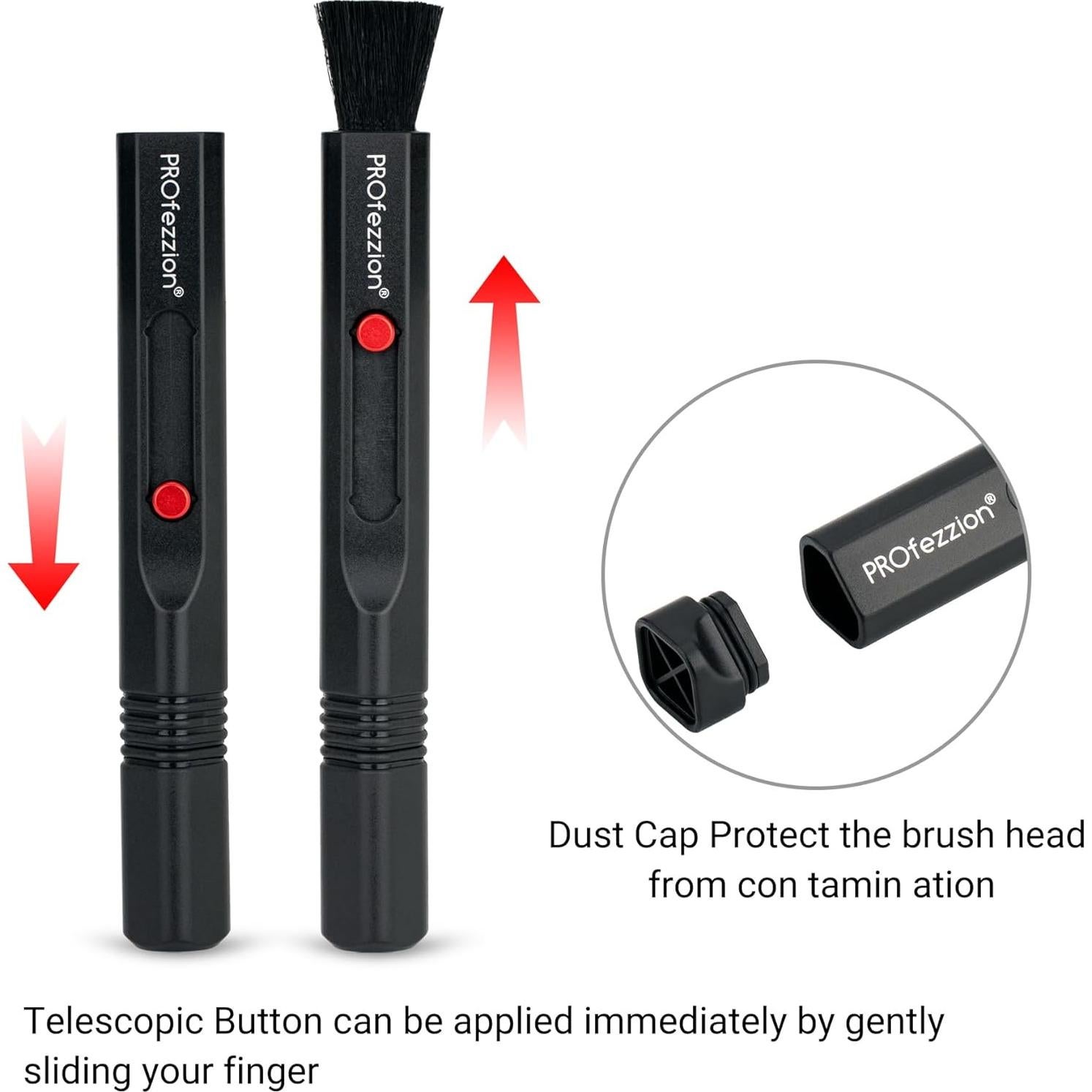 Bolígrafo Limpiador de Lentes PROfezzion 2-en-1 con Cepillo