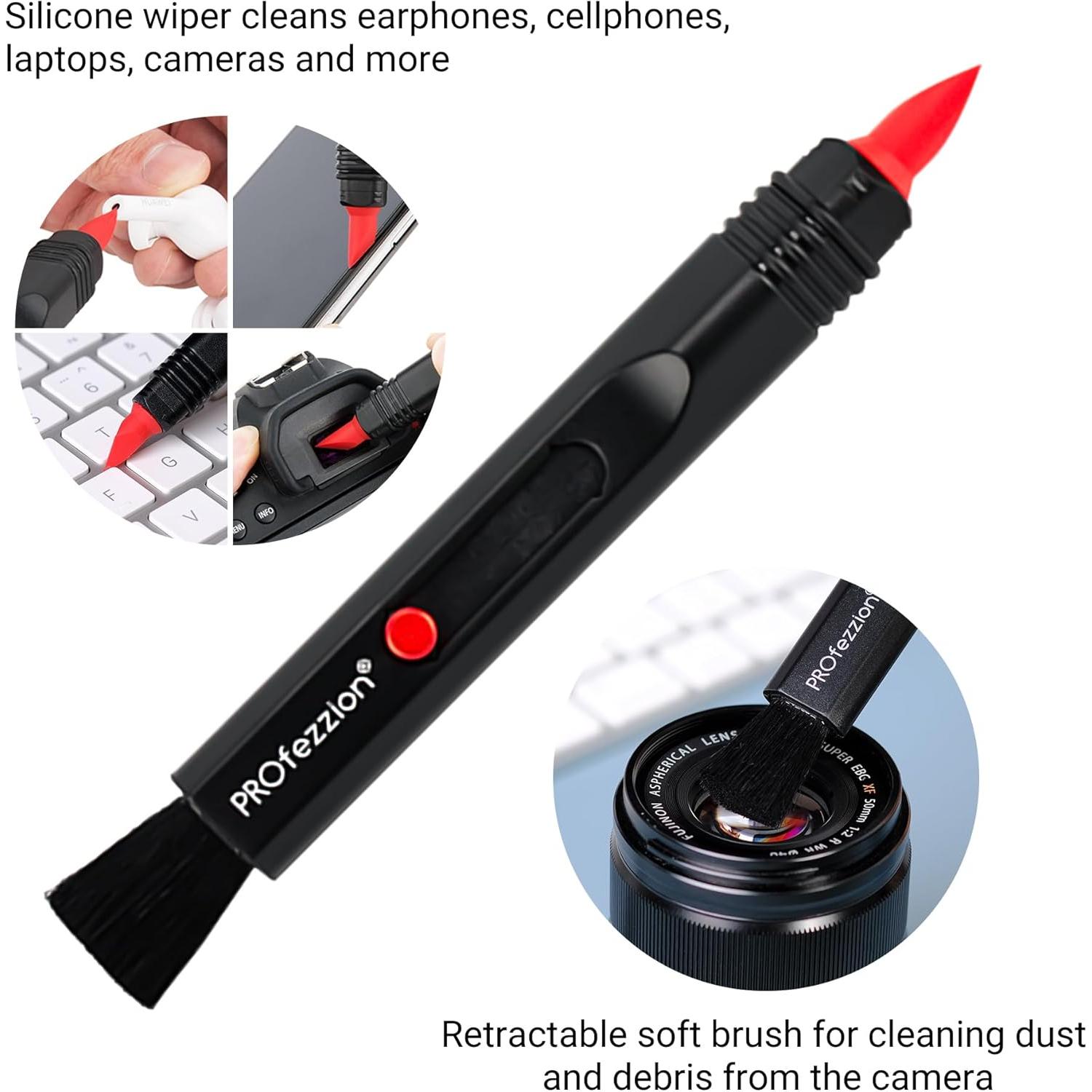 Bolígrafo Limpiador de Lentes PROfezzion 2-en-1 con Cepillo