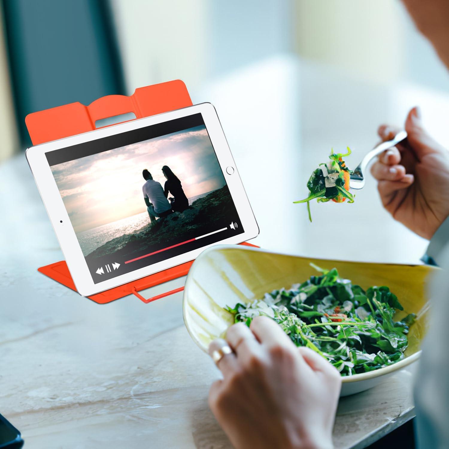 Soporte de Libro Ajustable MSDADA de Metal Naranja Plegable