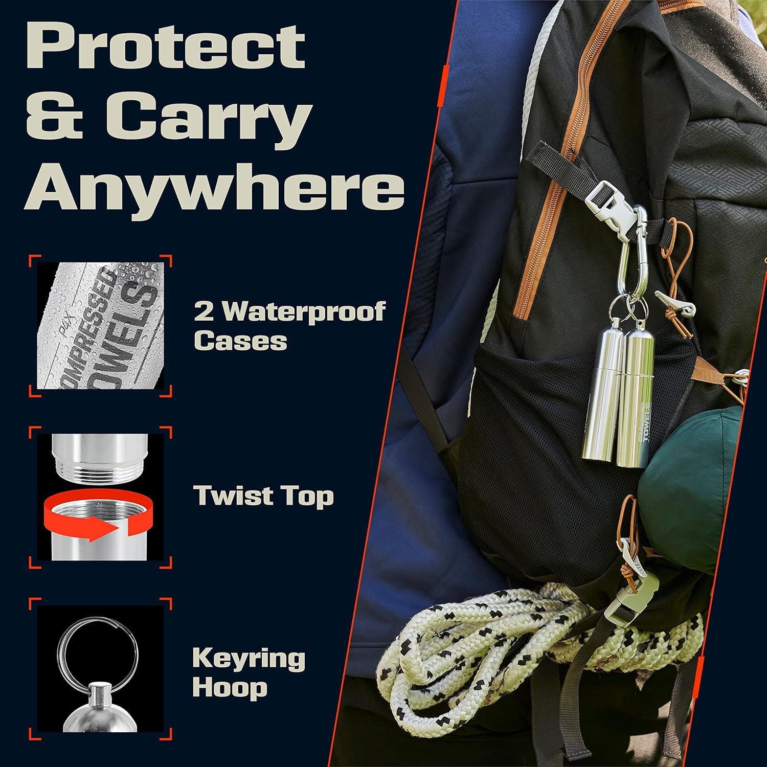 Toallas Comprimidas de Bambú PREPARED4X - 100 Unidades para Camping