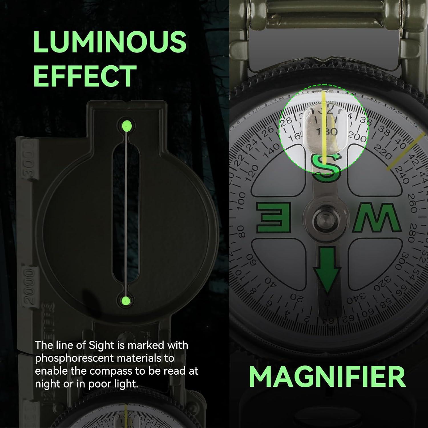 Brújula de Supervivencia HKDiRedy DC361 - Verde, Compacta y Duradera