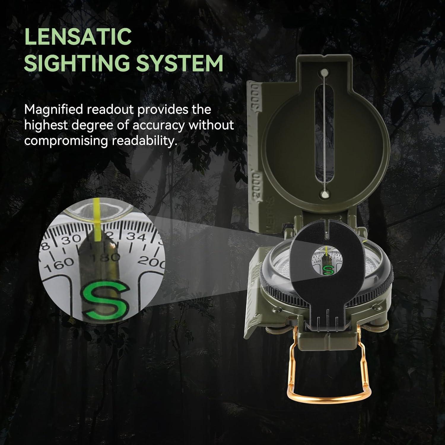 Brújula de Supervivencia HKDiRedy DC361 - Verde, Compacta y Duradera
