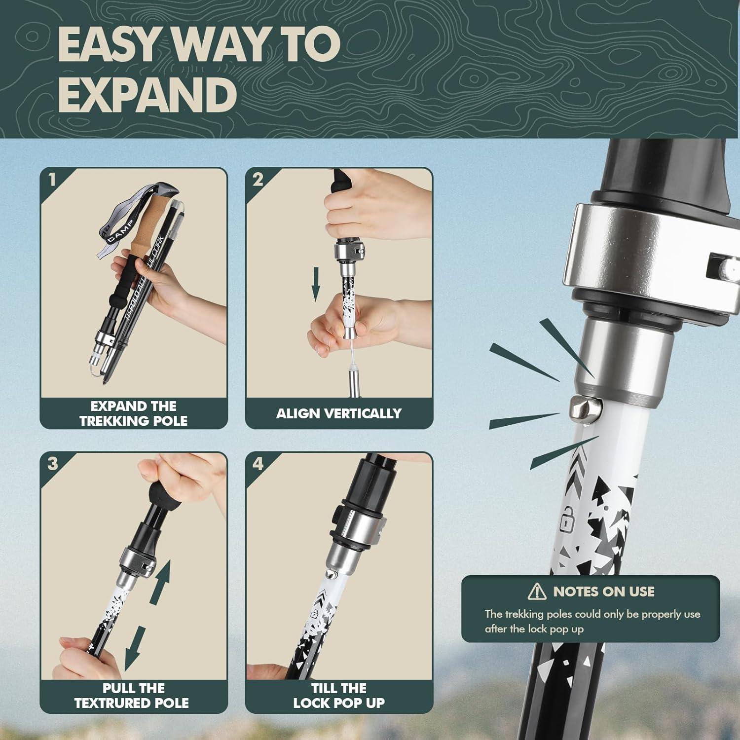 Bastones de Senderismo GPTCAMP TPZ-1 Plegables 115-135cm