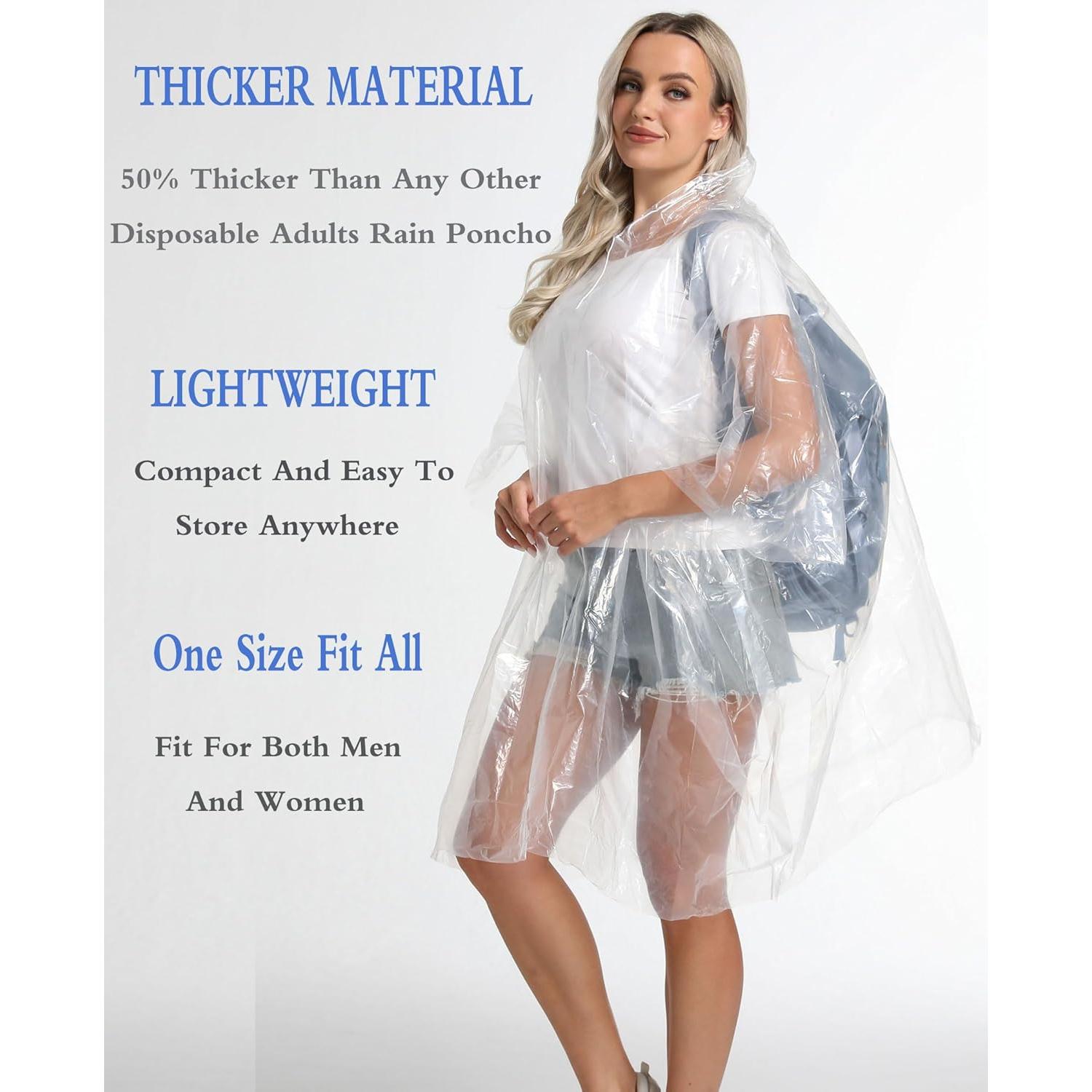 Paquete de 12 Ponchos de Lluvia Desechables Borogo - Unisex