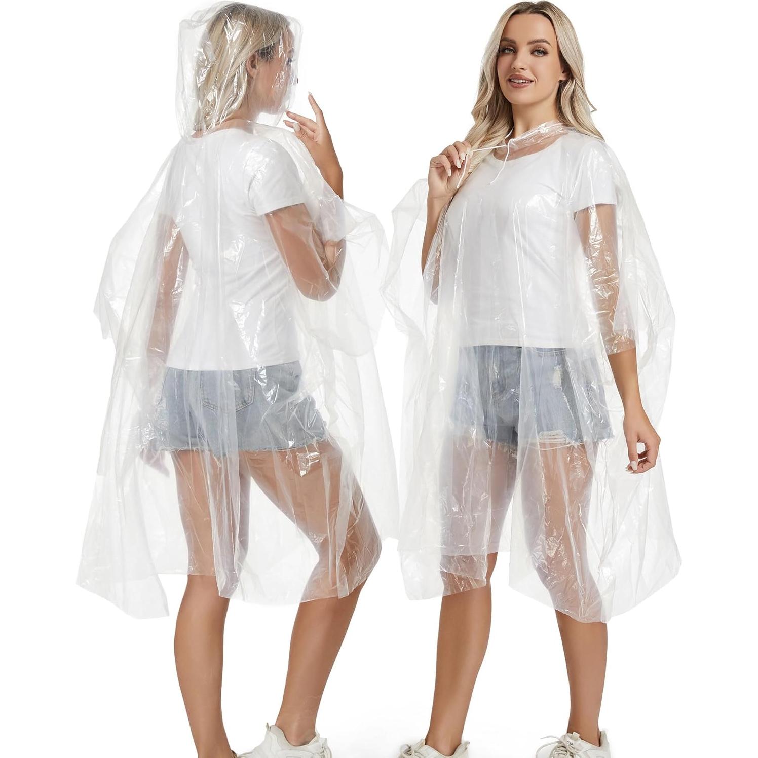 Paquete de 12 Ponchos de Lluvia Desechables Borogo - Unisex