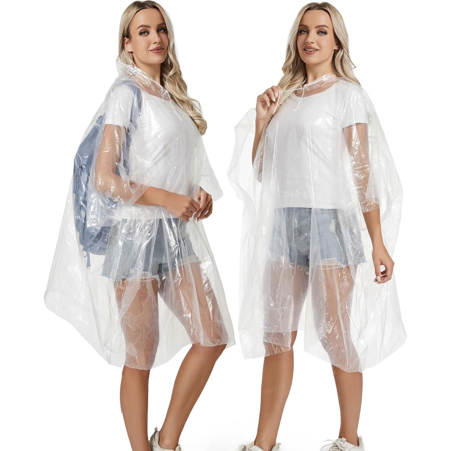 Paquete de 12 Ponchos de Lluvia Desechables Borogo - Unisex