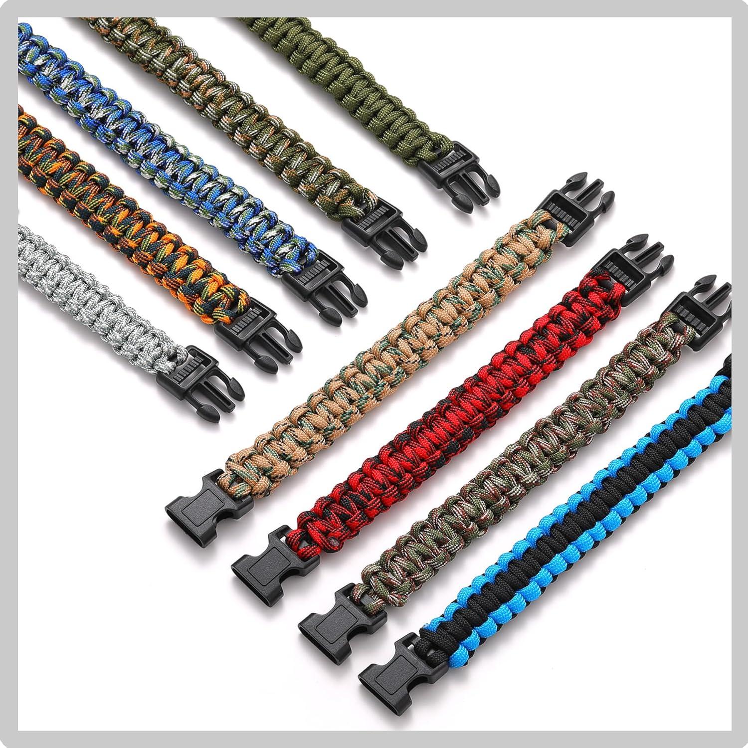 15 Pulseras Paracord de Supervivencia para Niños y Hombres