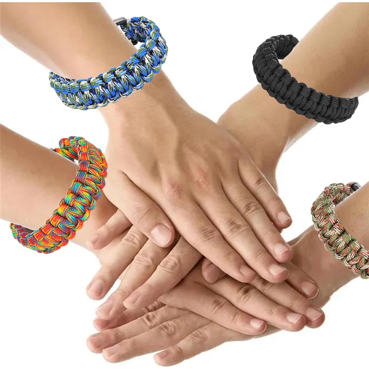 15 Pulseras Paracord de Supervivencia para Niños y Hombres