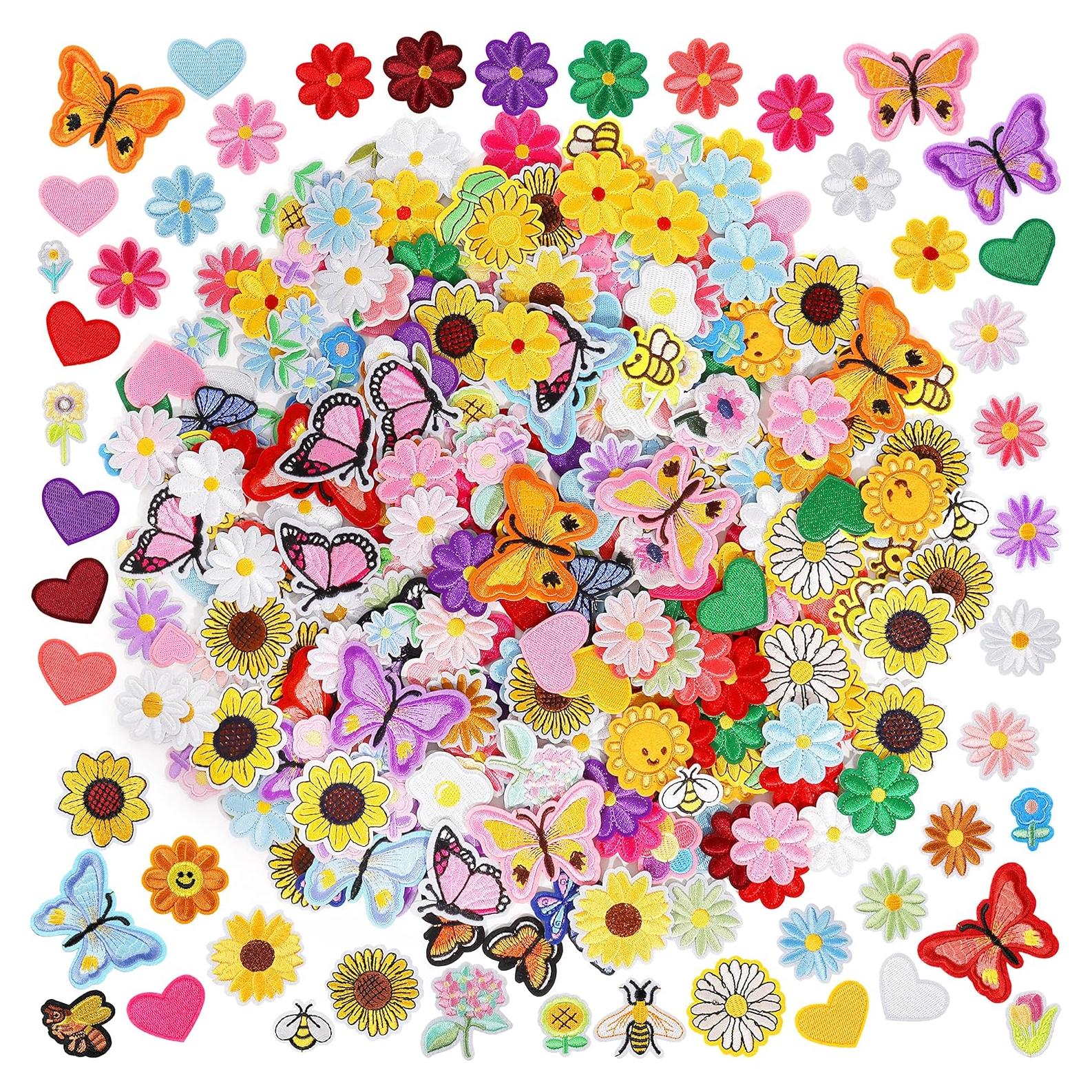 Parches de Hierro NICEVINYL 120PCS Bordados Coloridos para Ropa
