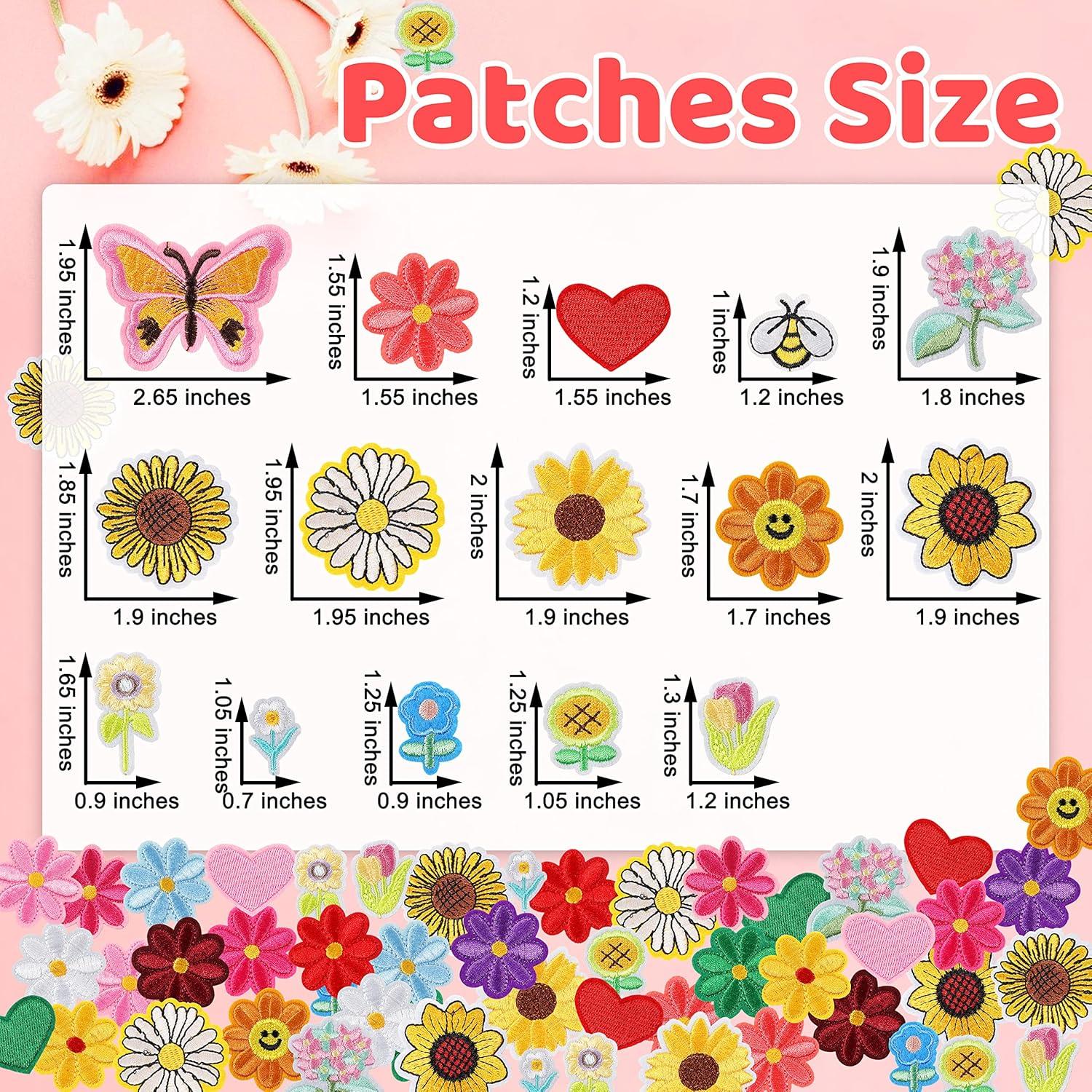 Parches de Hierro NICEVINYL 120PCS Bordados Coloridos para Ropa