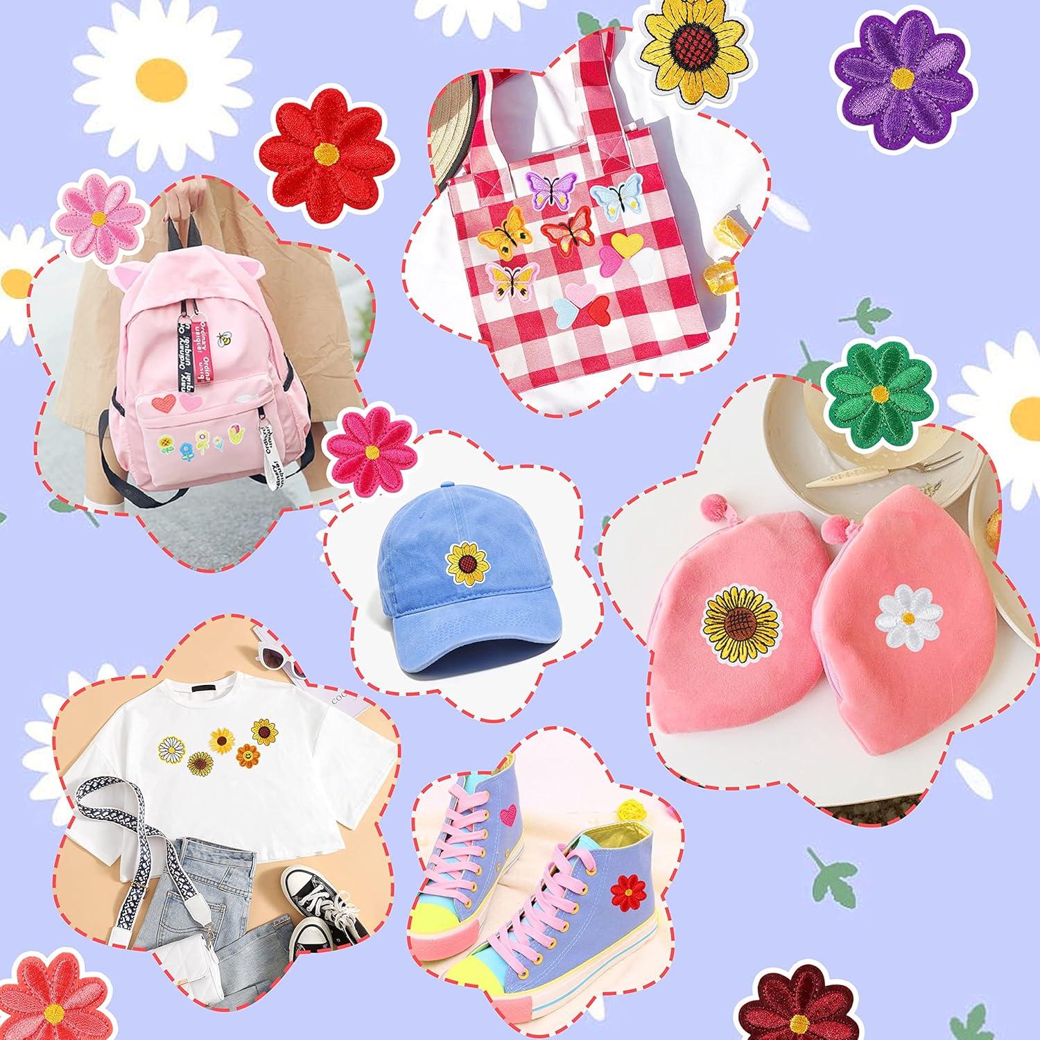 Parches de Hierro NICEVINYL 120PCS Bordados Coloridos para Ropa