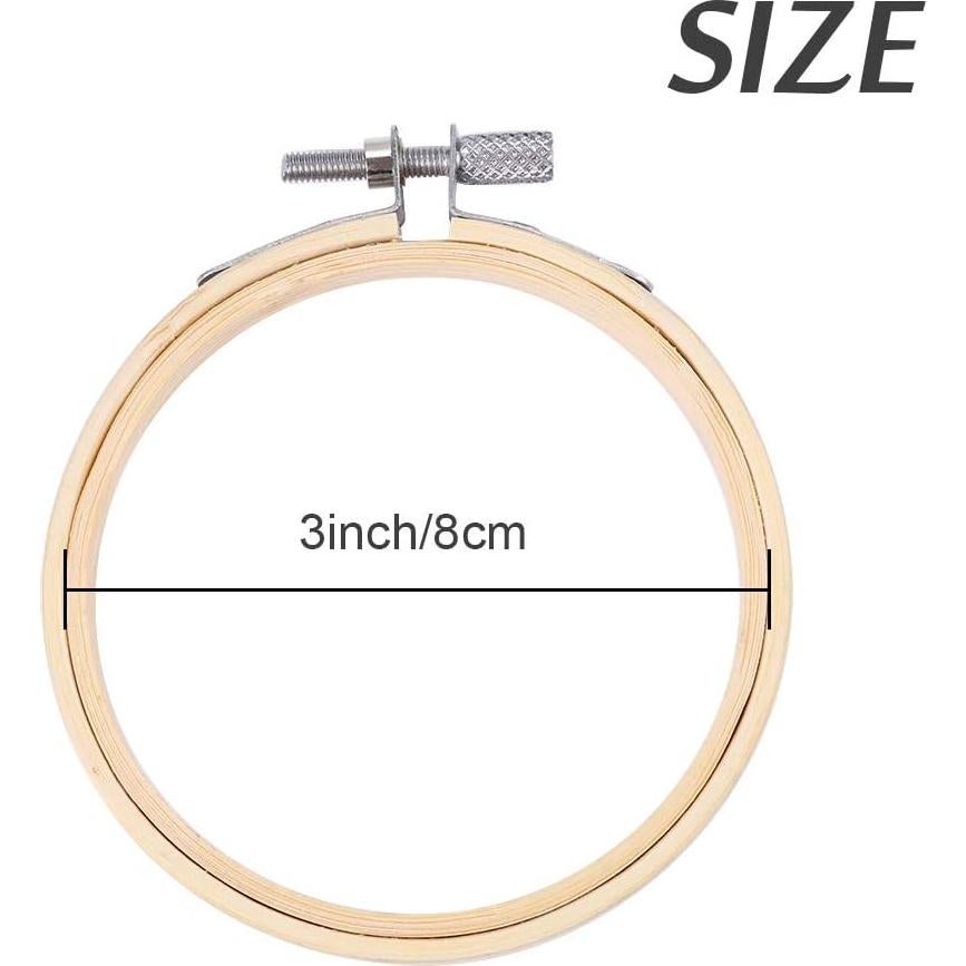 Aros de Bordado de Madera Caydo 12 Piezas 8 cm Ajustables