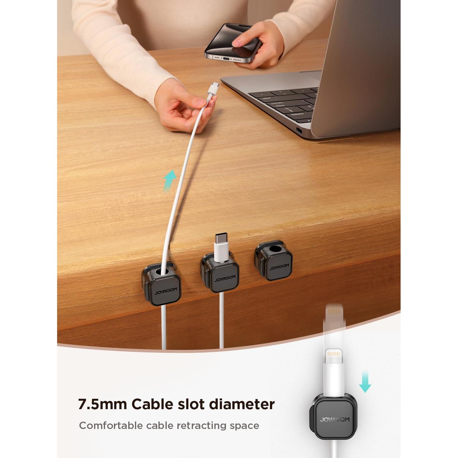 Paquete de 6 Clips Magnéticos JOYROOM para Gestión de Cables