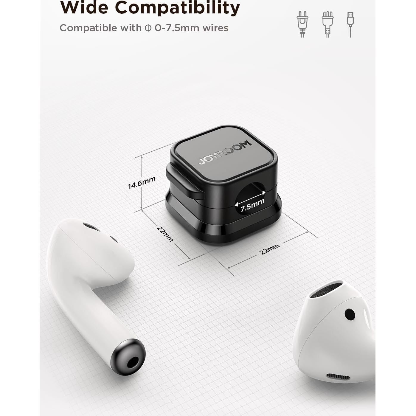 Paquete de 6 Clips Magnéticos JOYROOM para Gestión de Cables