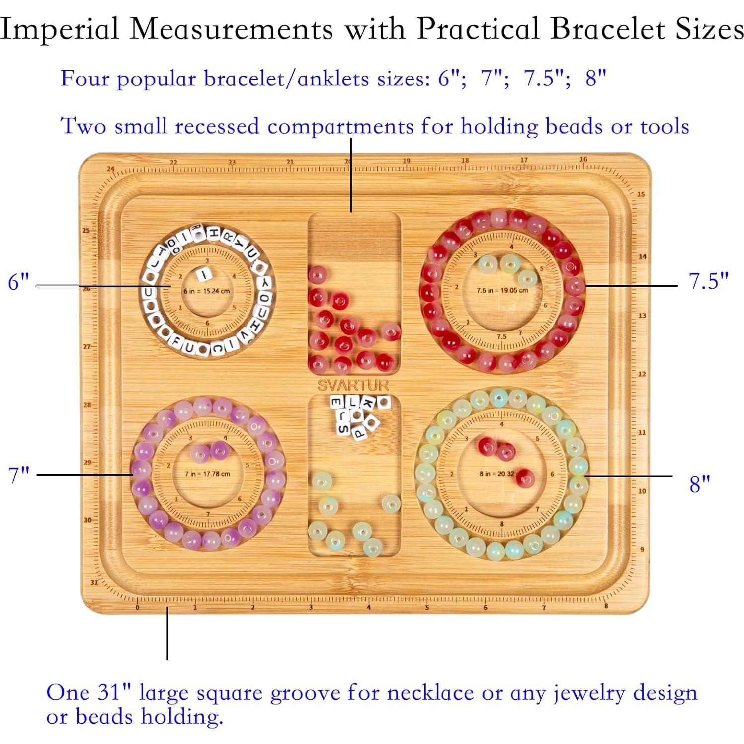 Tablero de Beading de Madera Svartur 24.4x19.8 cm para Pulseras