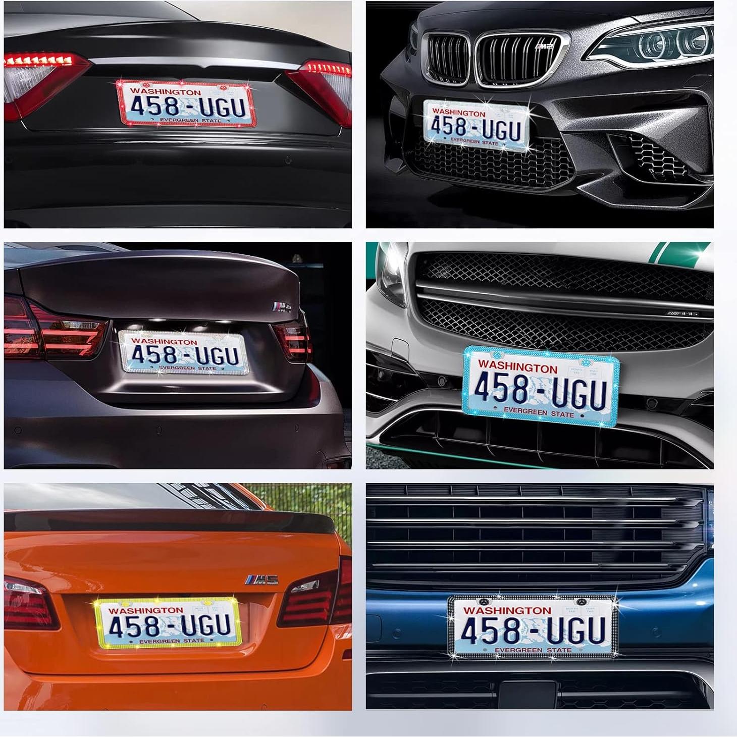 Paquete de 2 Marcos de Placa de Licencia QiqaMole - Silicona y Cristal