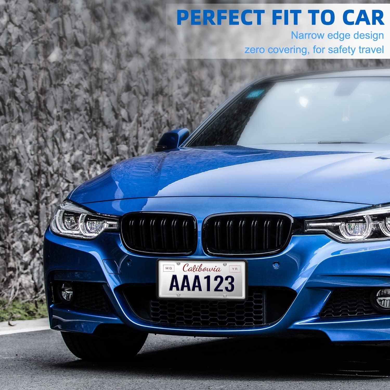 Paquete de 2 Marcos de Placa de Licencia QiqaMole - Silicona y Cristal