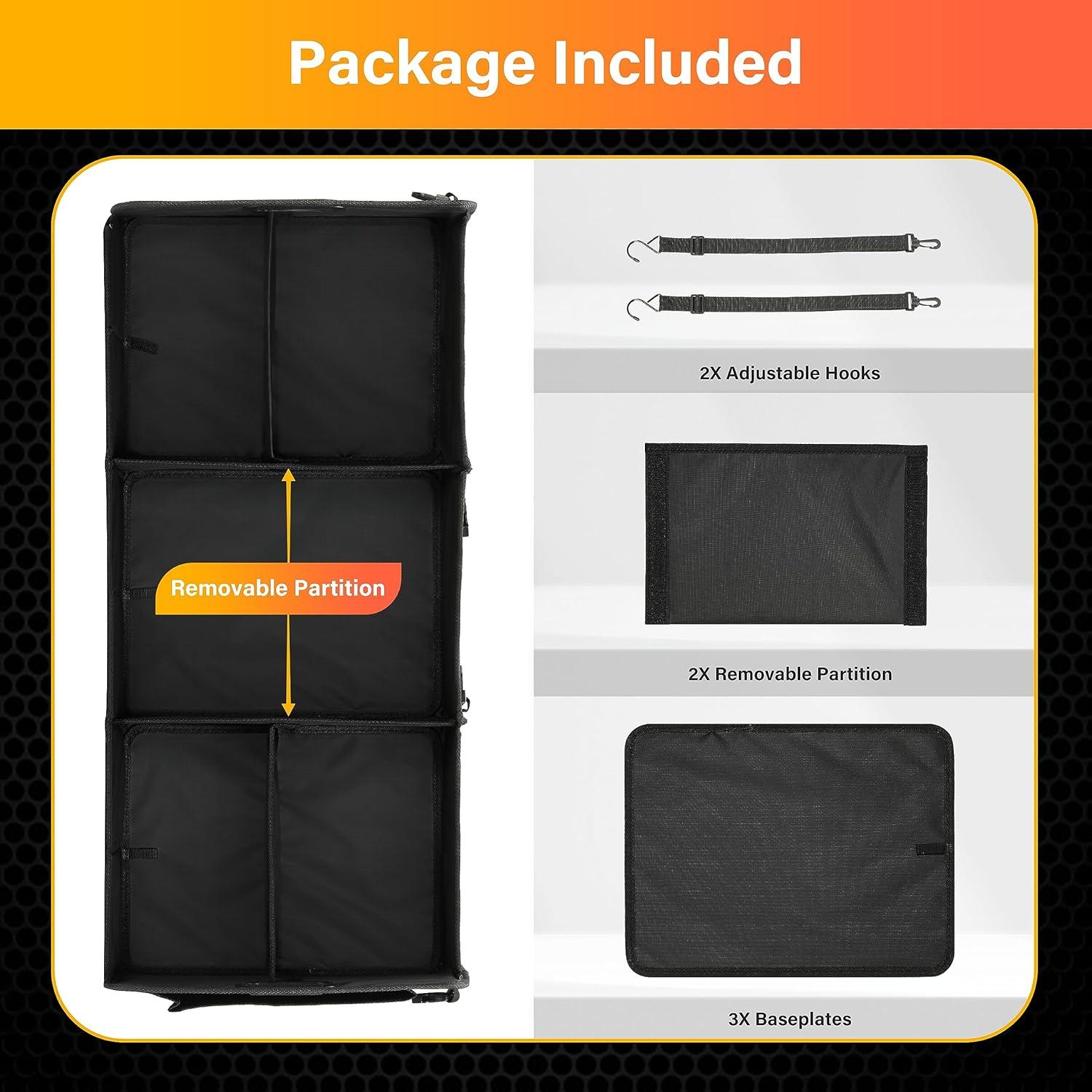 Organizador de Maletero de Coche YSSOA 600D Impermeable Negro