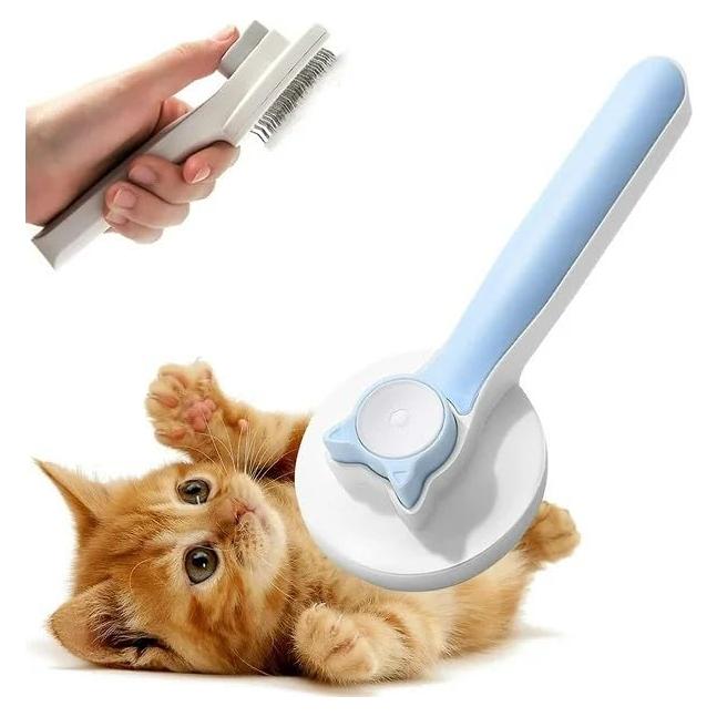 Cepillo Acicalador Suave S Y Technology para Gatos y Perros Azul