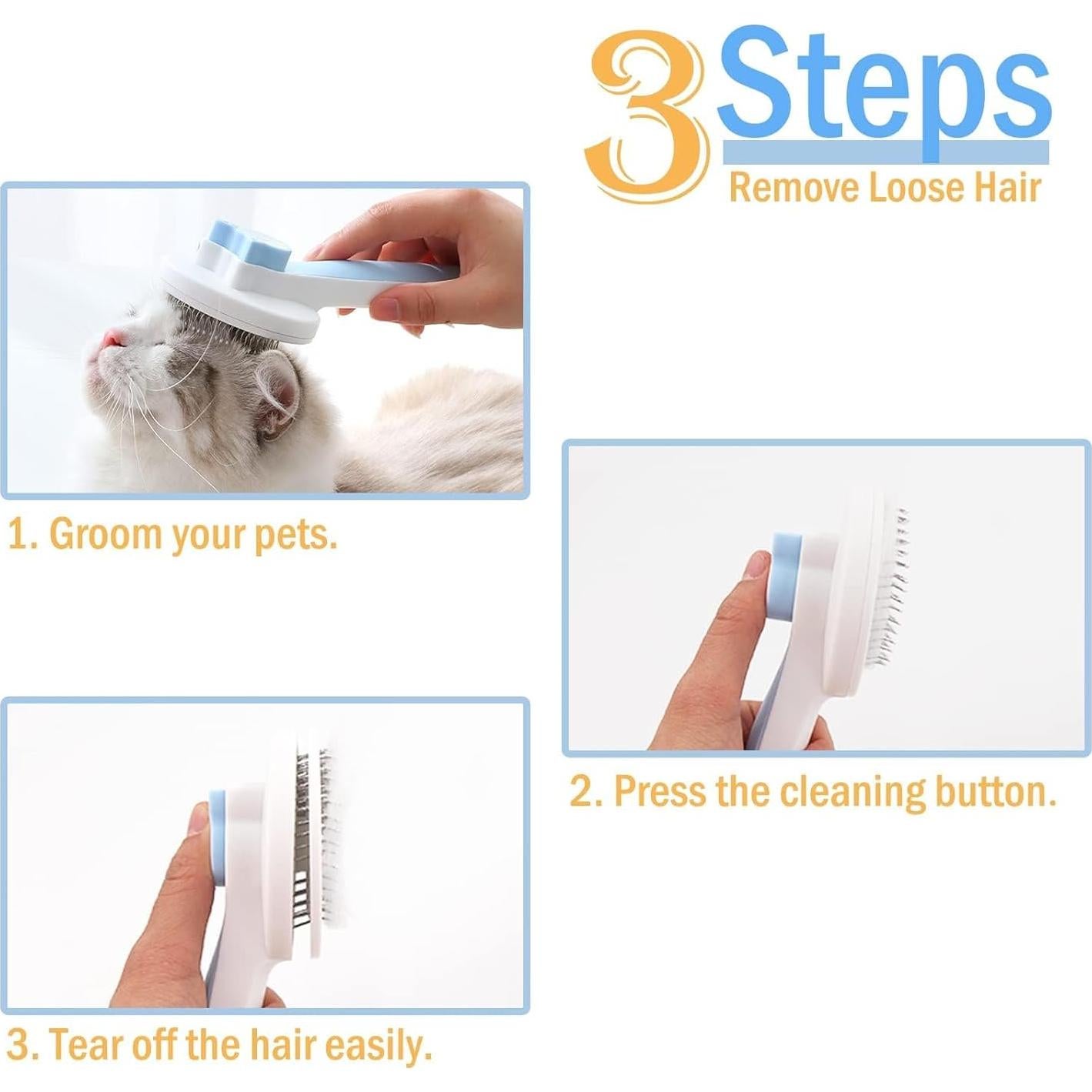 Cepillo Acicalador Suave S Y Technology para Gatos y Perros Azul