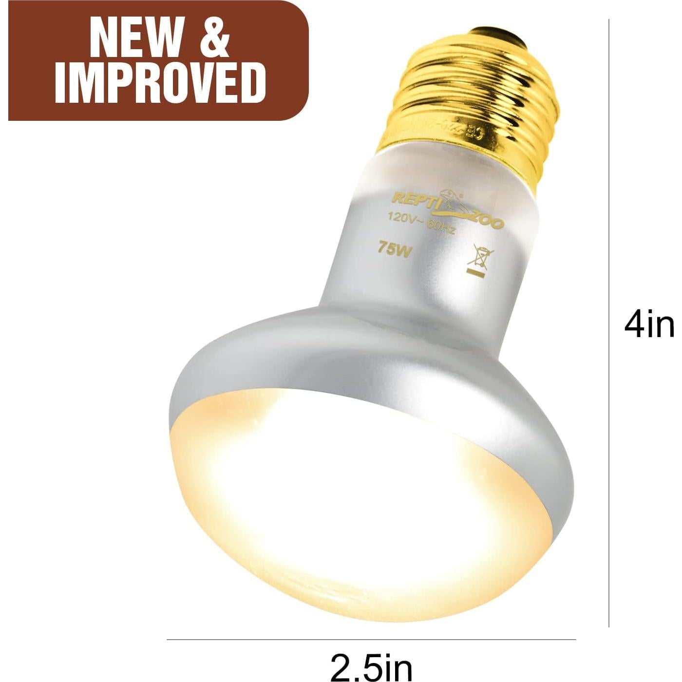 Lámpara de Calor 75W REPTI ZOO para Reptiles y Pollos