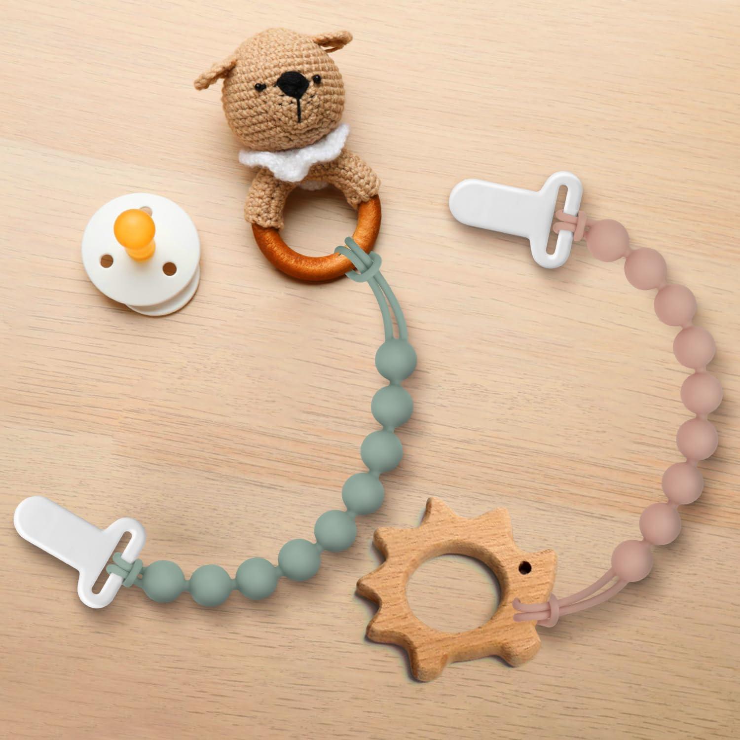 Clip para Chupetes de Silicona 100% Grado Alimenticio - 4 Piezas