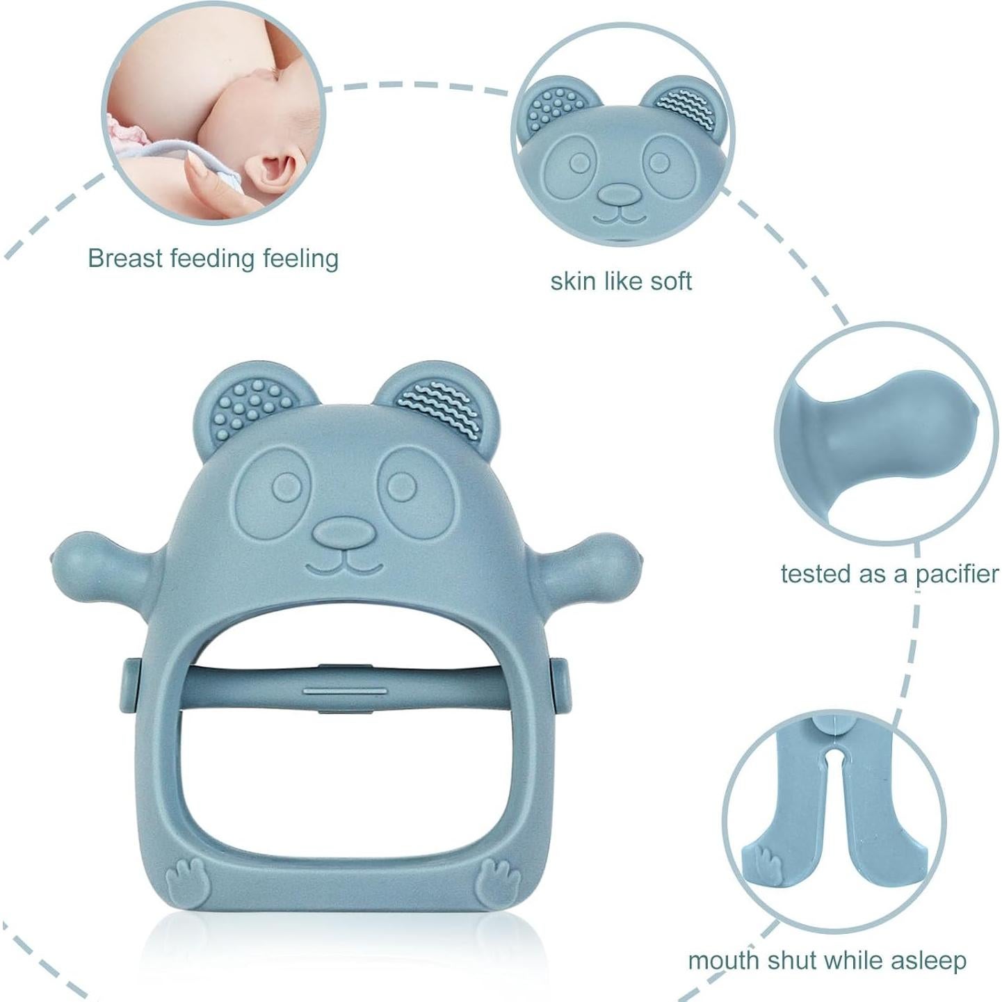 Set de 3 Juguetes de Dentición Bebés Silicona Azul 0-6 Meses