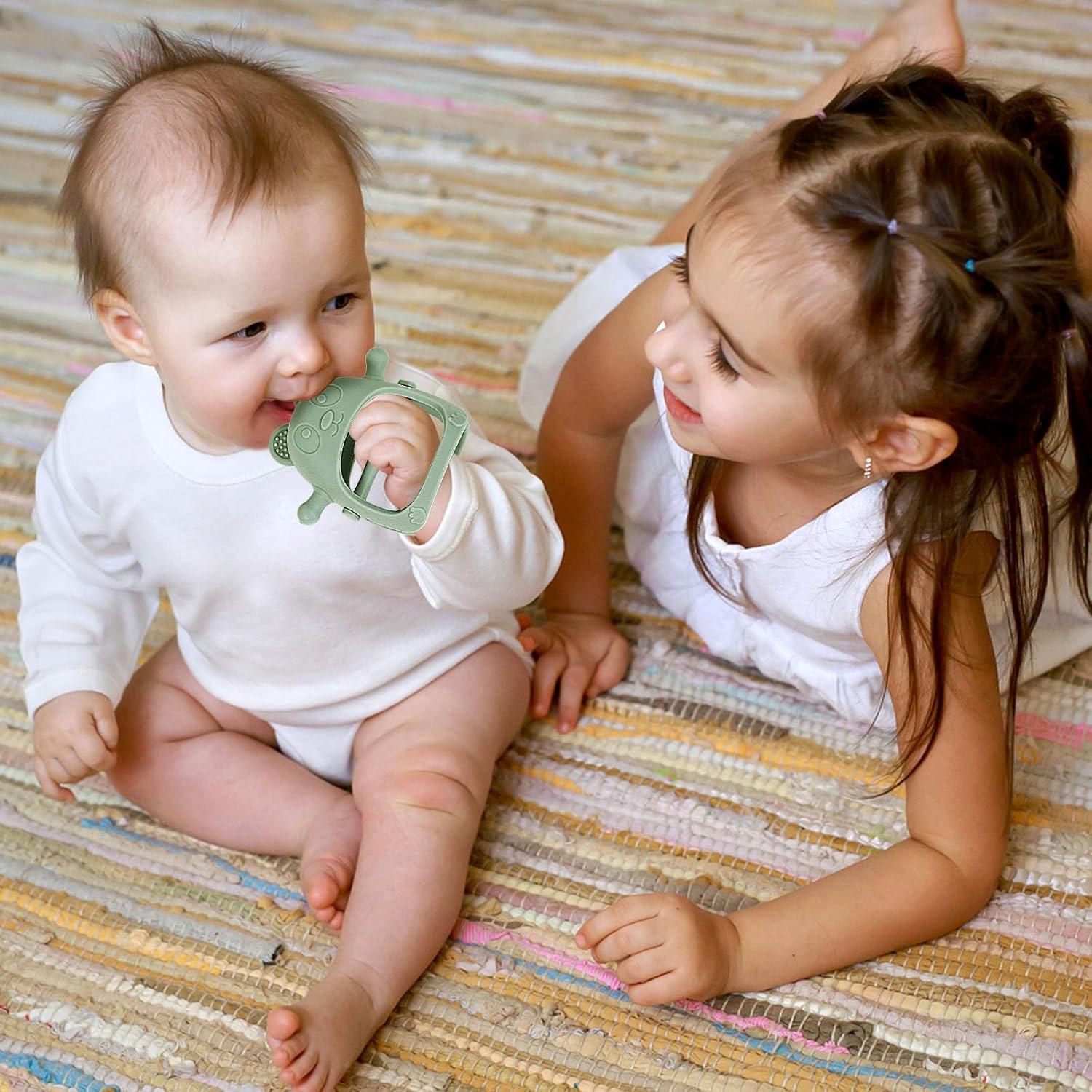 Set de 3 Juguetes de Dentición Bebés Silicona Azul 0-6 Meses