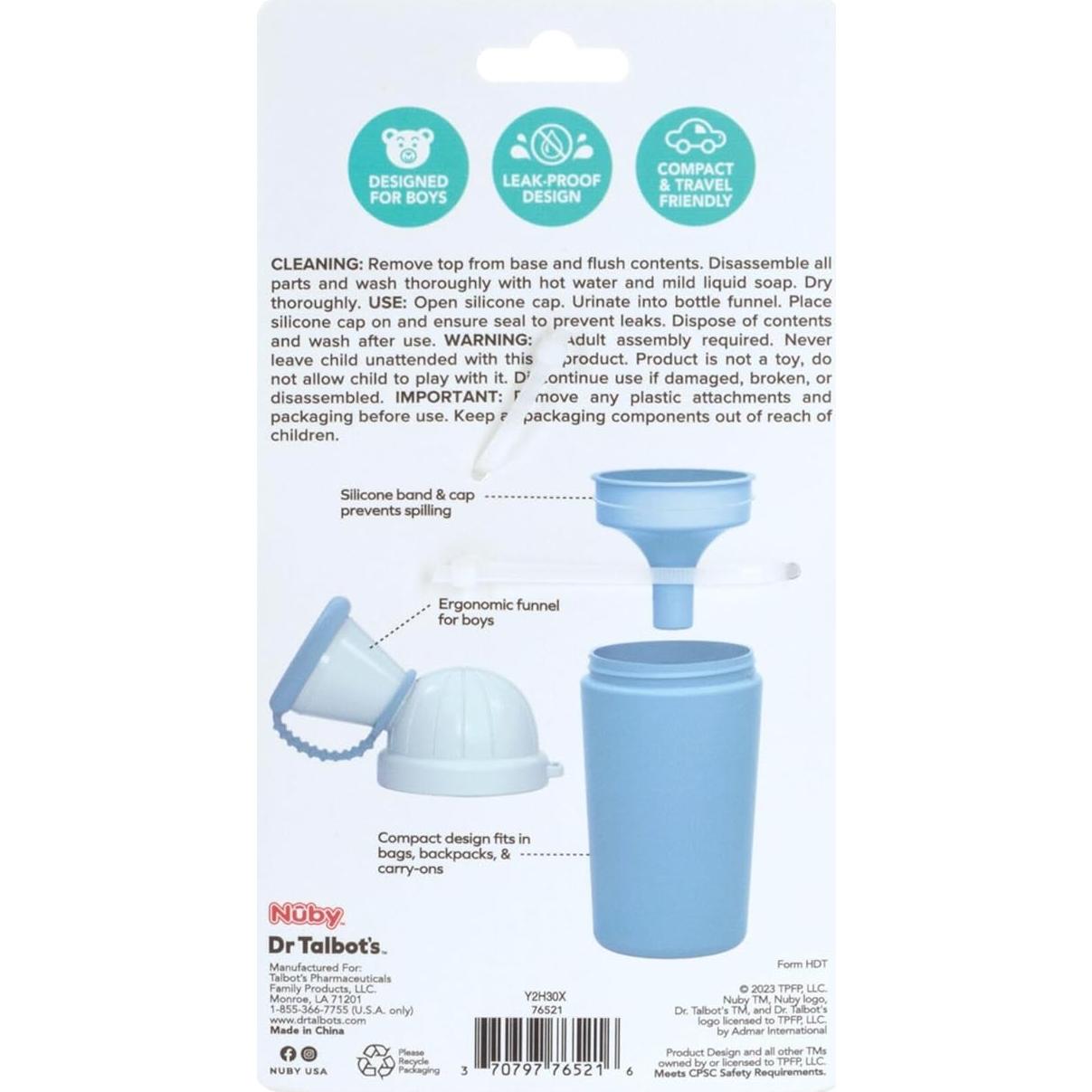 Orinal de Viaje Nuby para Niños - Portátil a Prueba de Fugas