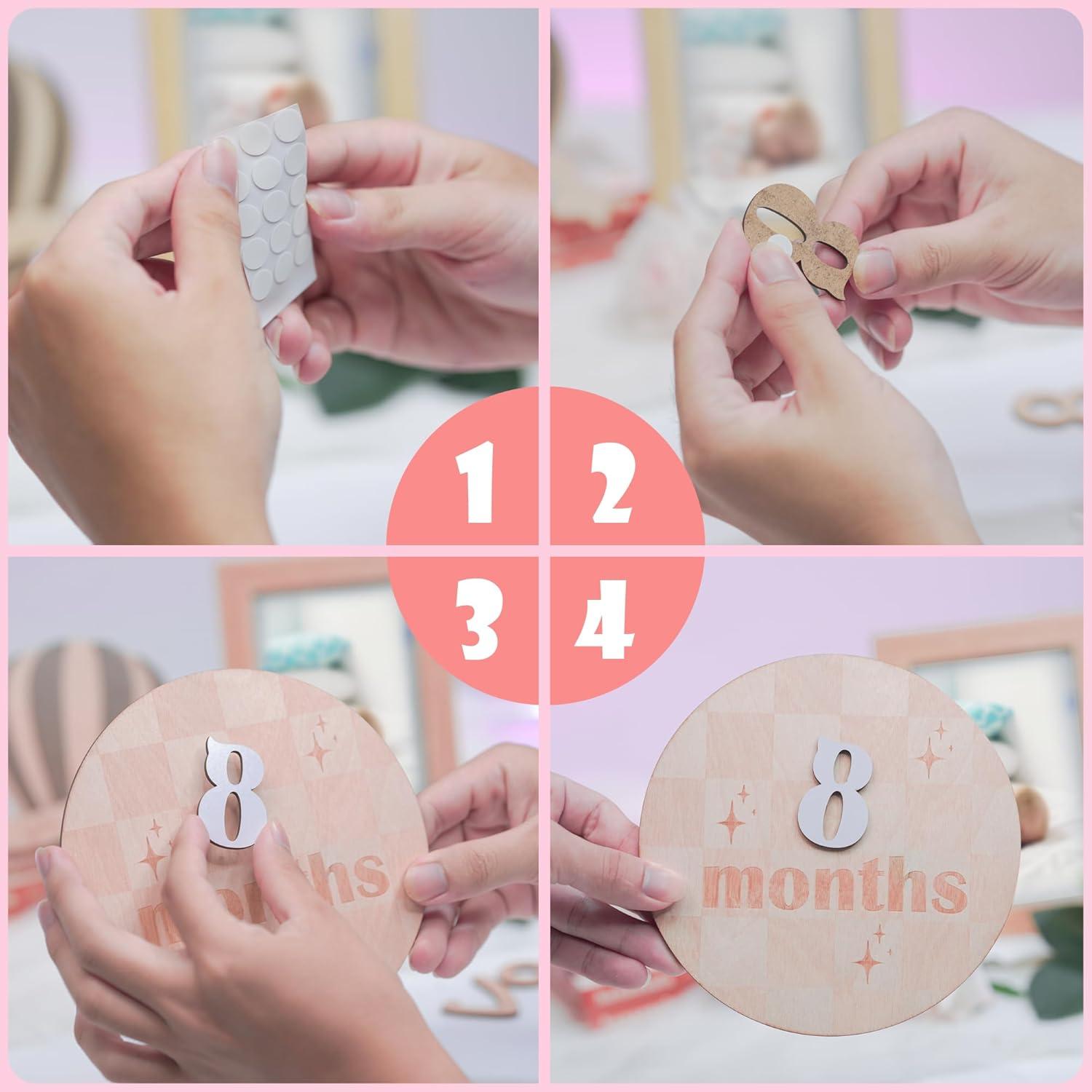 Tarjetas de Hitos Mensuales para Bebés HONOCOOLS - Madera