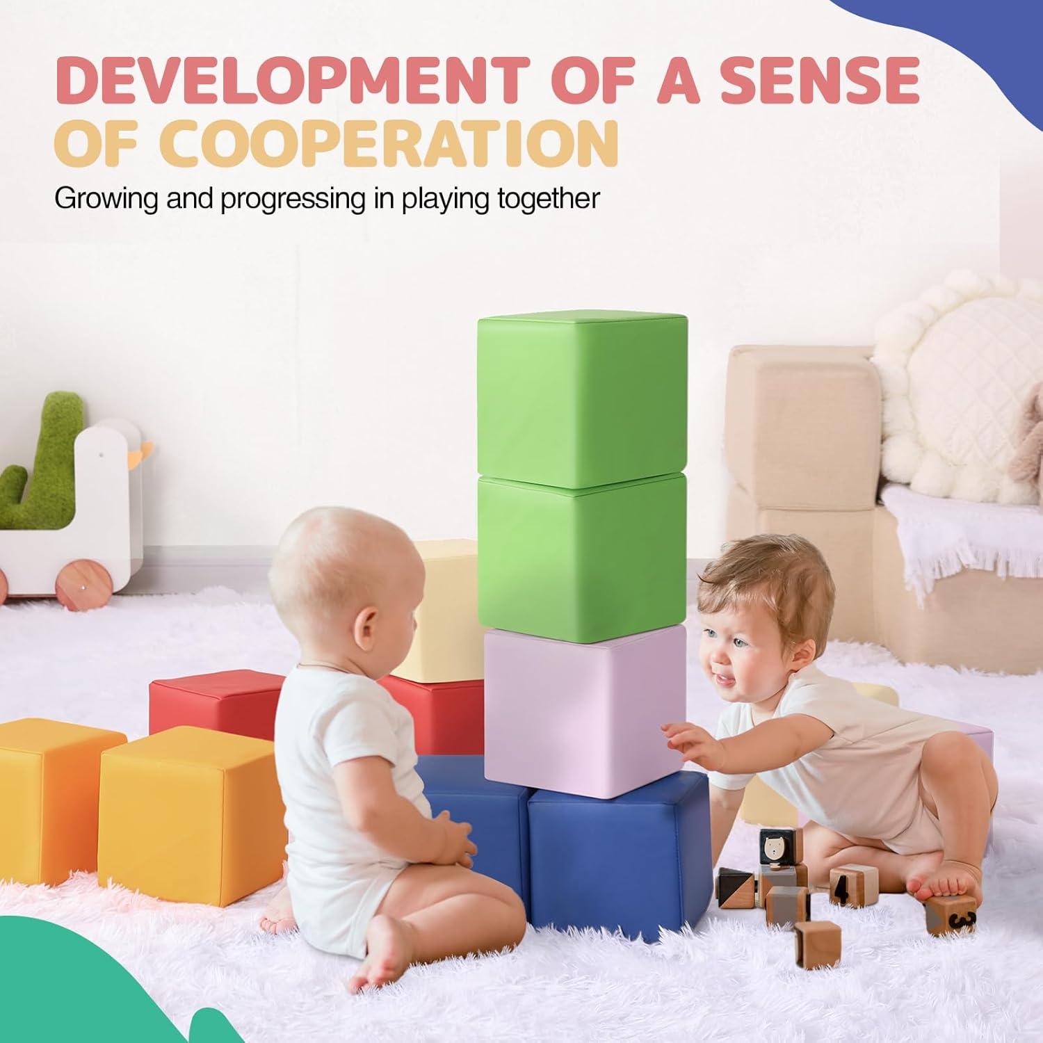 Bloques de Construcción de Espuma Hoohtoot 12 Piezas Coloridos