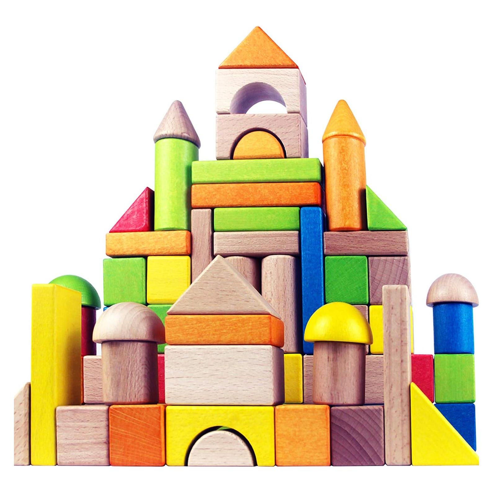Conjunto de Bloques de Construcción de Madera Migargle 80 Piezas