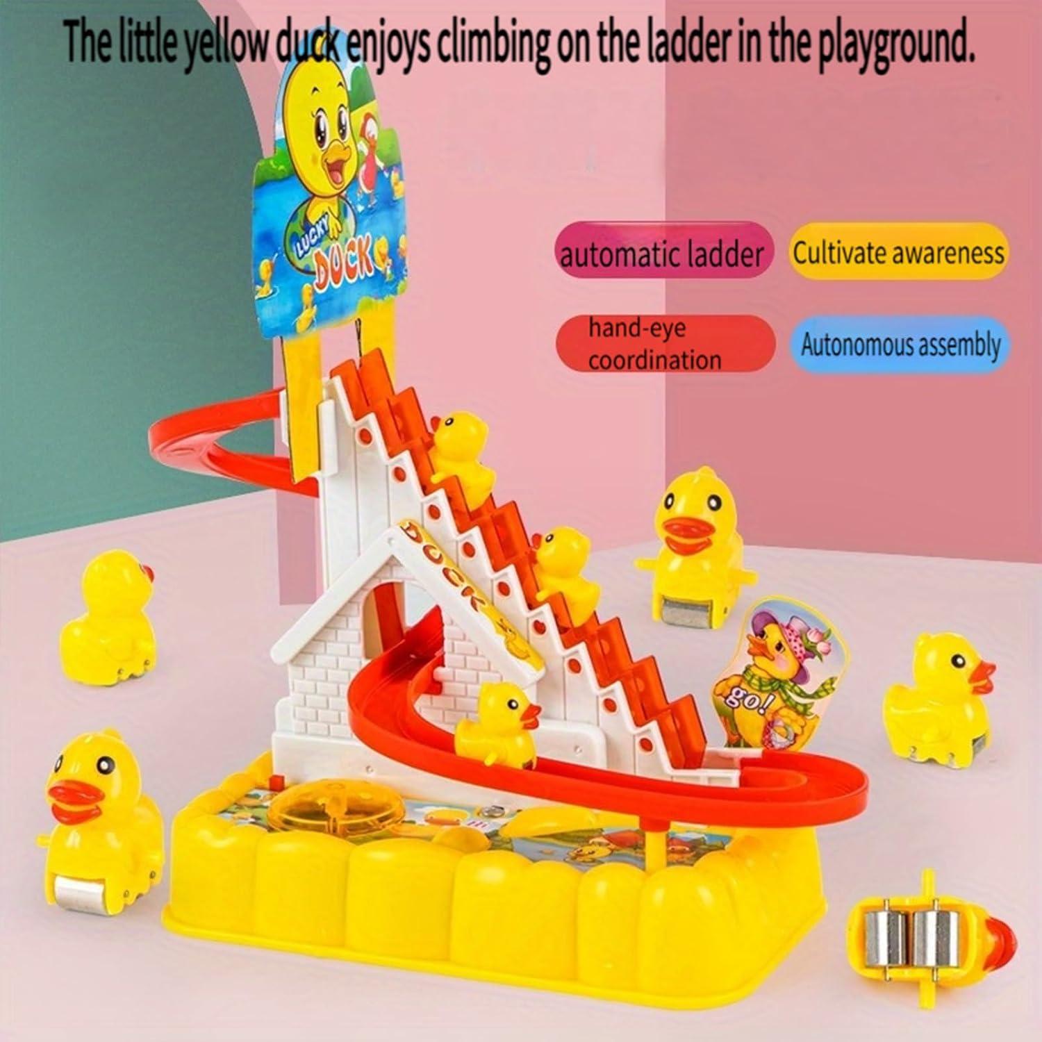 Juguete Eléctrico de Patito que Sube Escaleras con LED