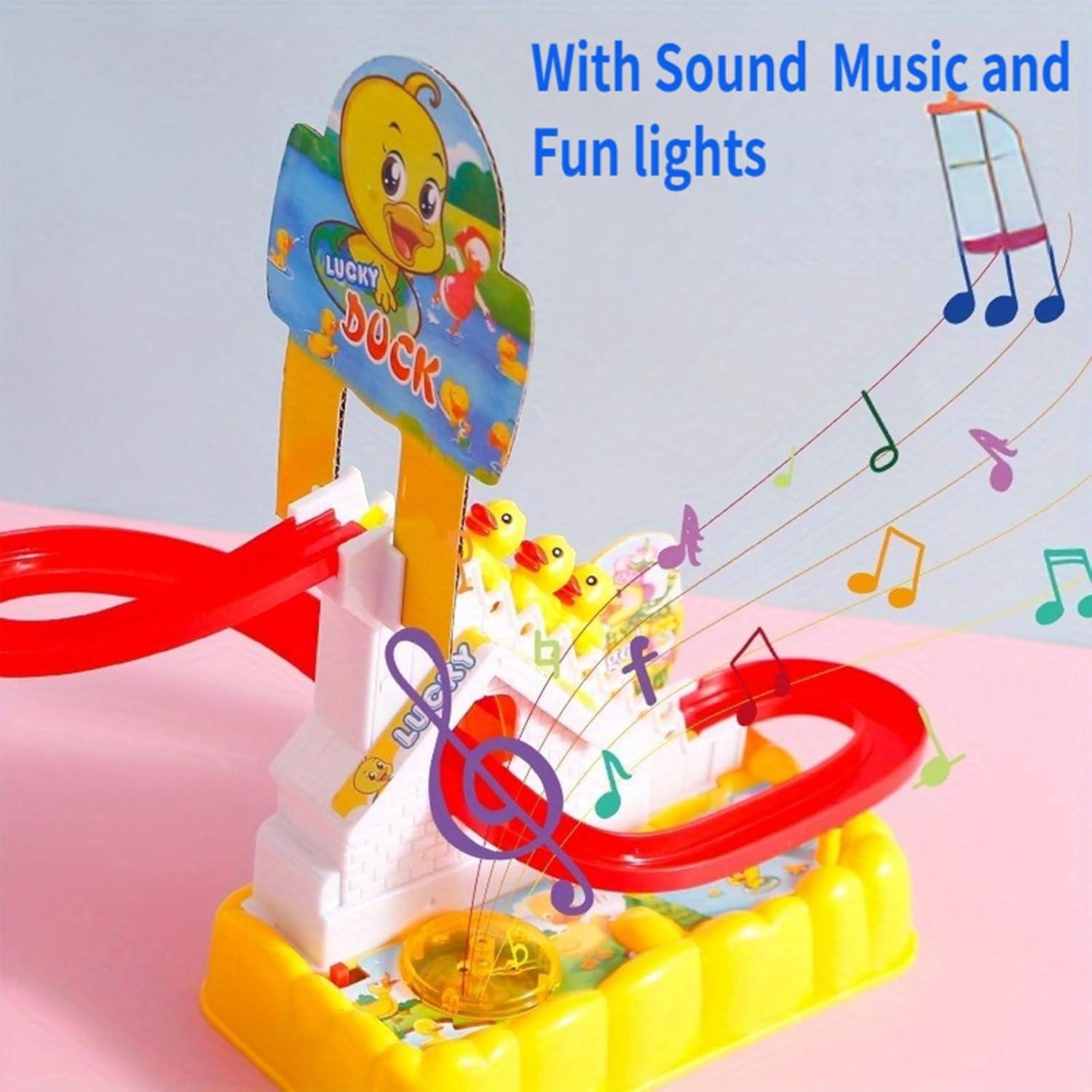 Juguete Eléctrico de Patito que Sube Escaleras con LED