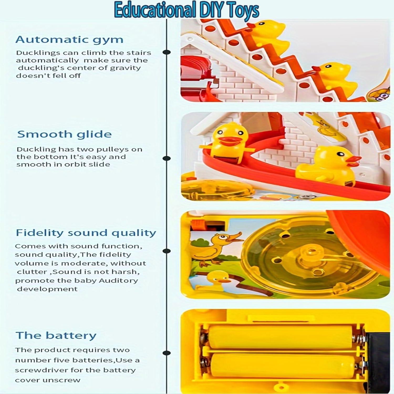 Juguete Eléctrico de Patito que Sube Escaleras con LED