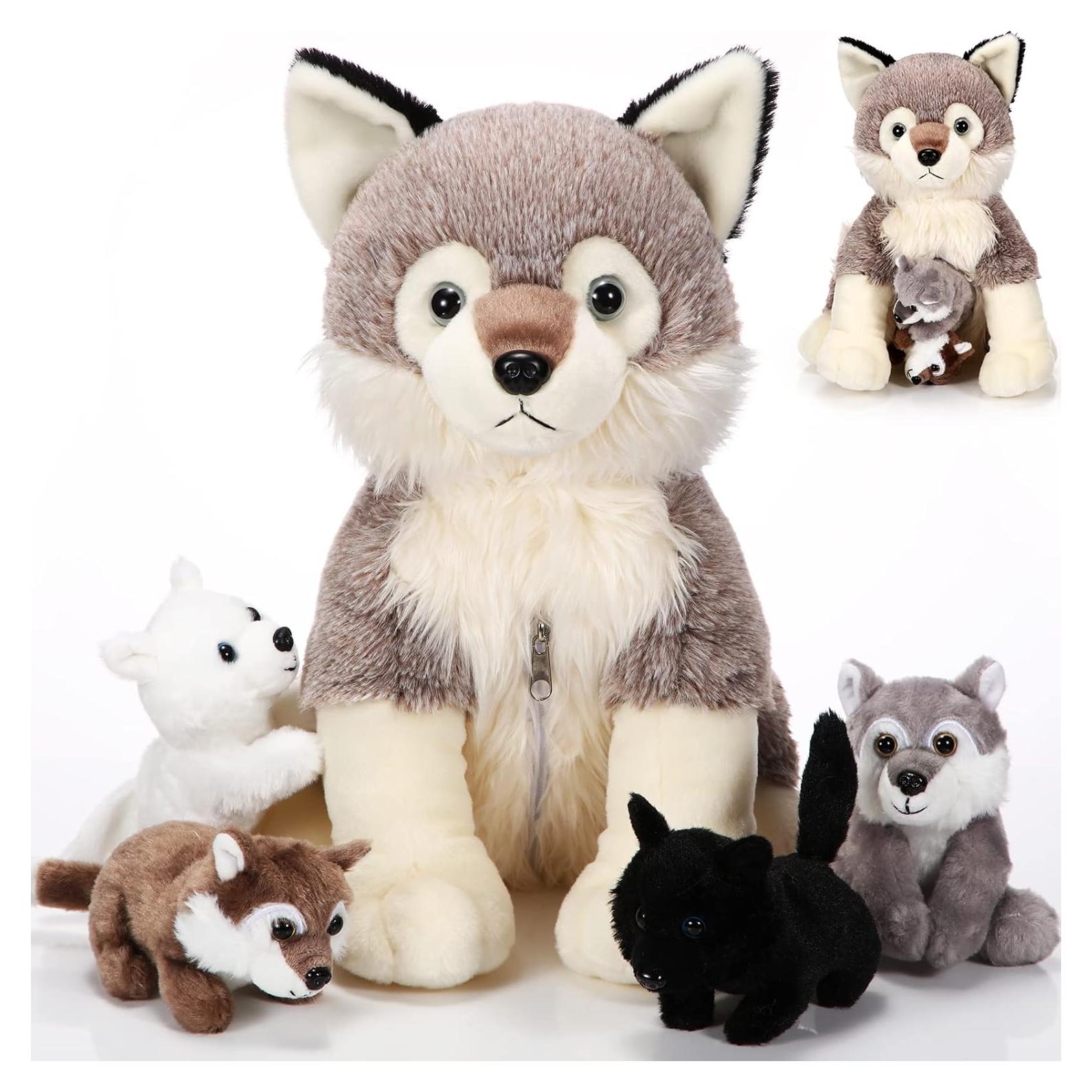 Conjunto de Juguetes de Peluche Lobo Honoson 5 Pcs 35 cm