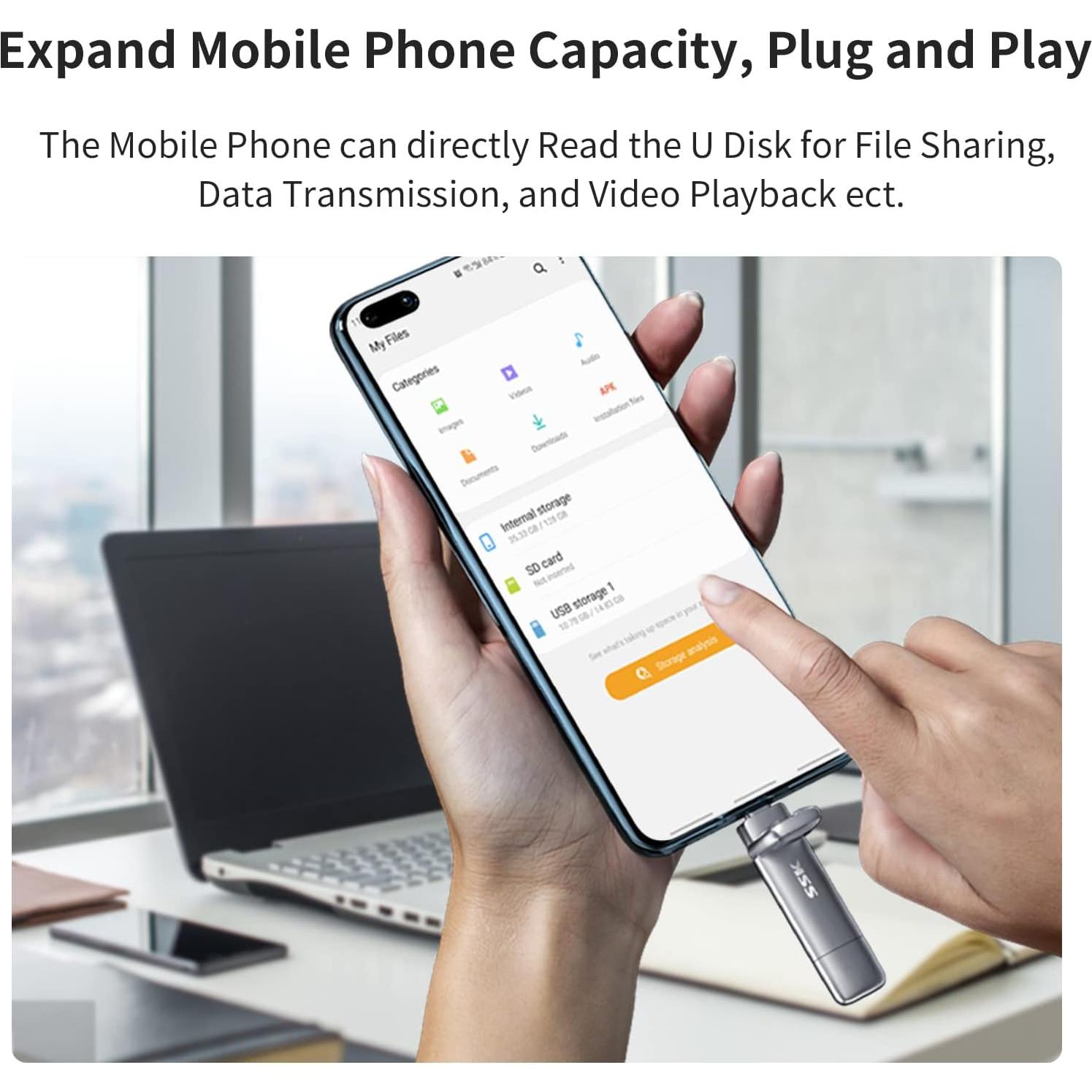 SSK 1TB SSD Externo Doble USB-C y USB-A 550MB/s