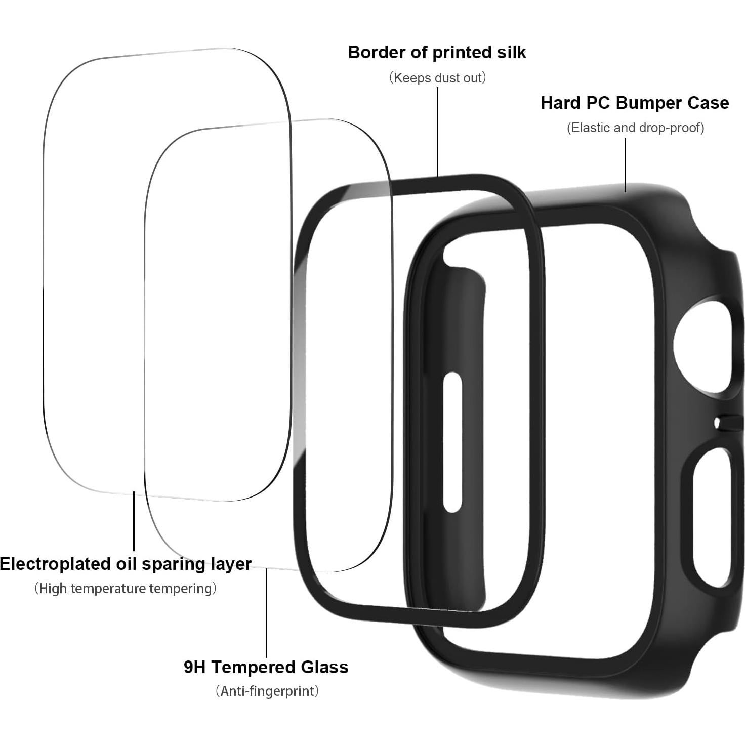 Paquete de 6 protectores de pantalla JERXUN para Apple Watch 38mm