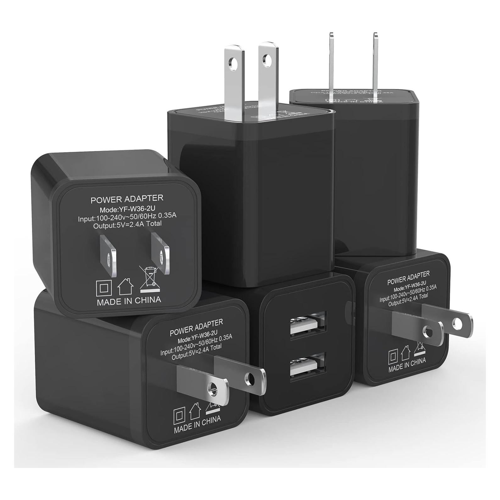 Cargador de Pared iGENJUN 2 Puertos USB 2.4A Negro