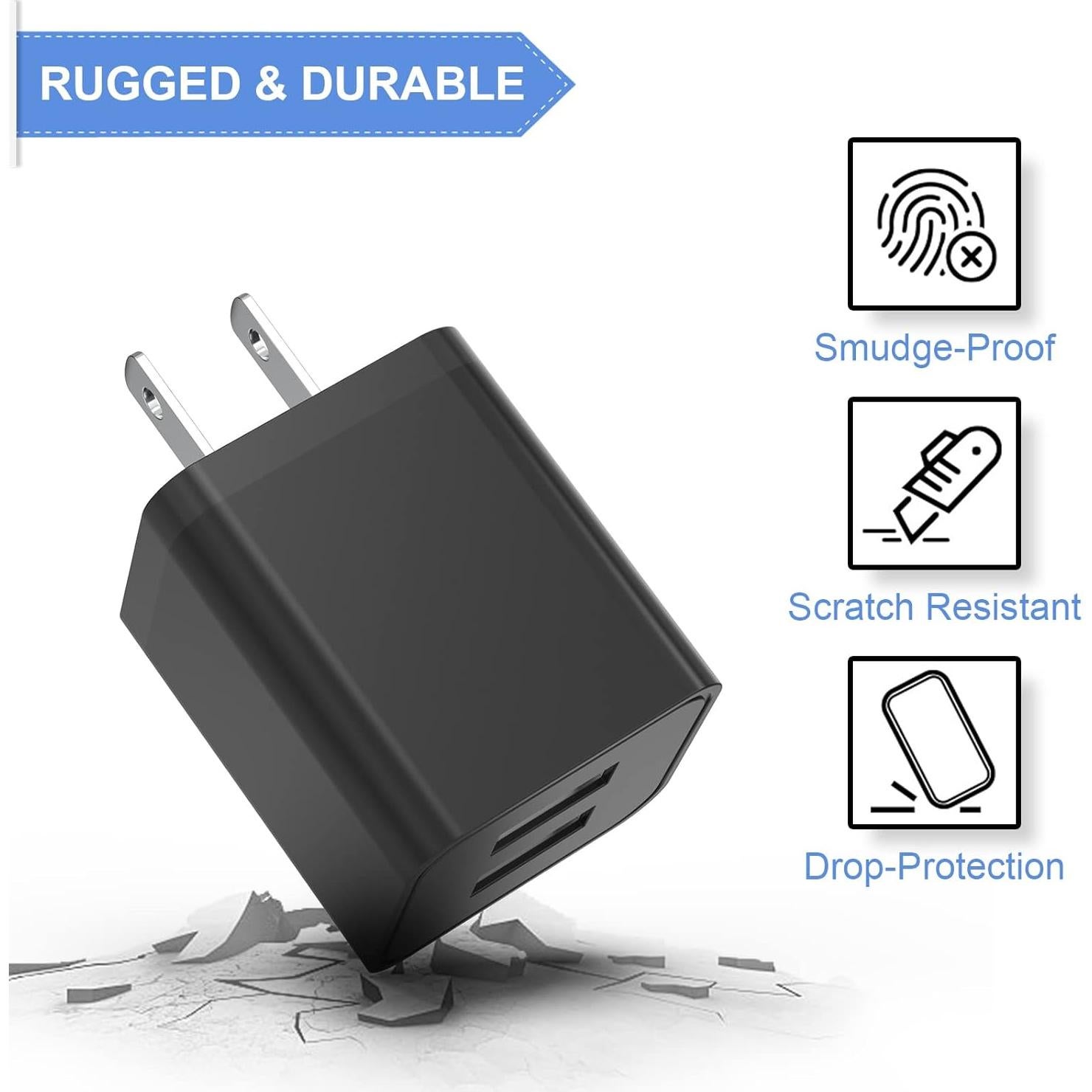 Cargador de Pared iGENJUN 2 Puertos USB 2.4A Negro