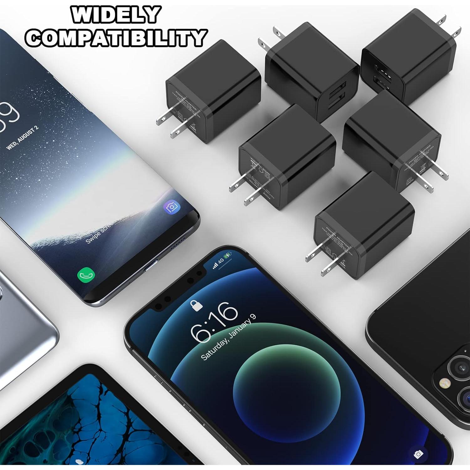 Cargador de Pared iGENJUN 2 Puertos USB 2.4A Negro