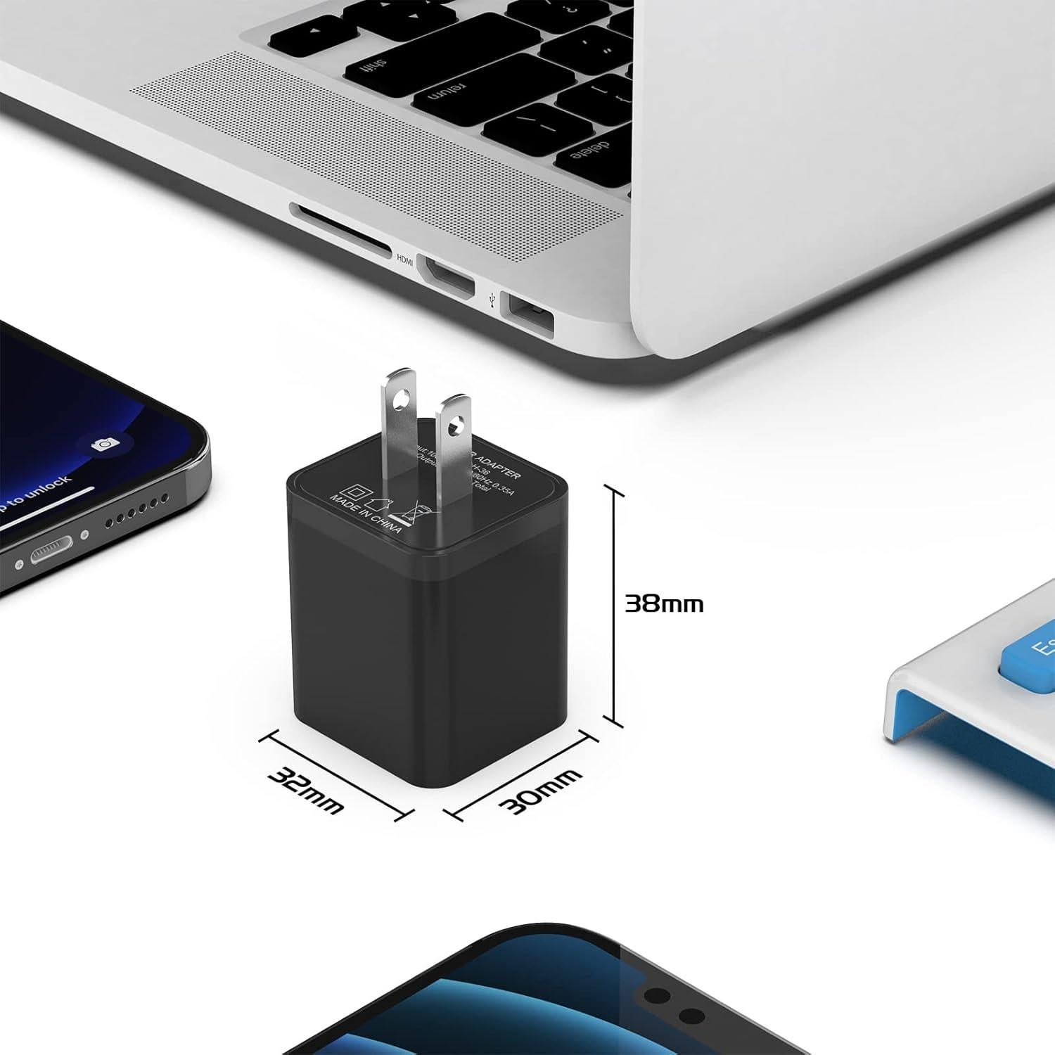 Cargador de Pared iGENJUN 2 Puertos USB 2.4A Negro