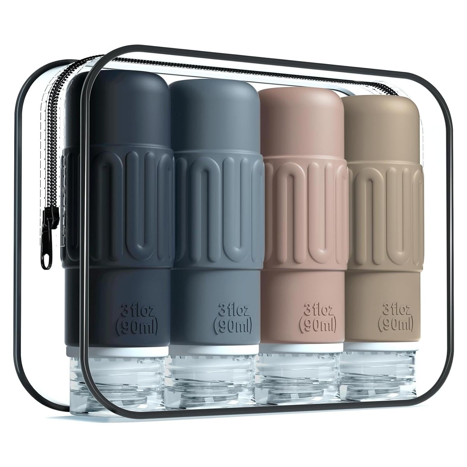 Botellas de Viaje Silicona Mrsdry 3oz Aprobadas por TSA - 4 Piezas