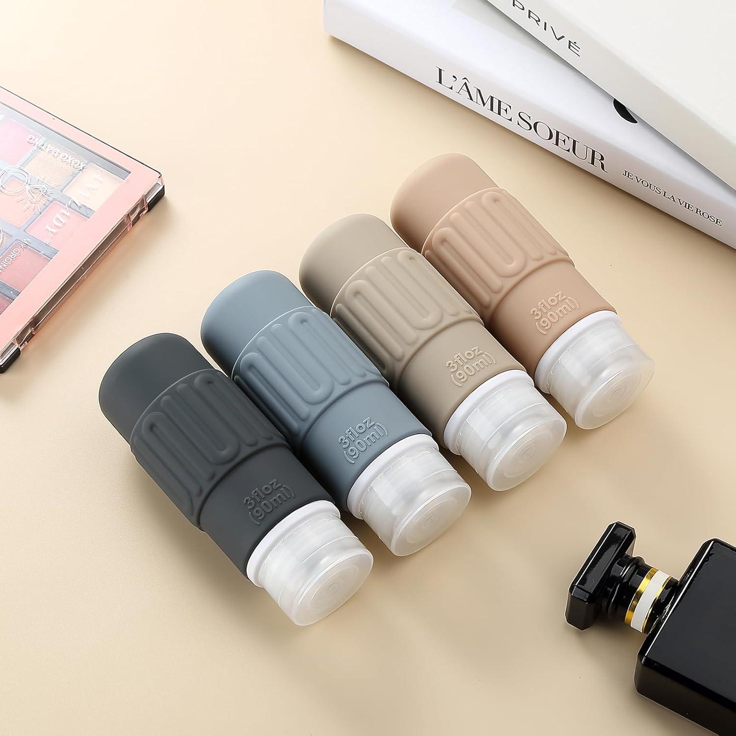 Botellas de Viaje Silicona Mrsdry 3oz Aprobadas por TSA - 4 Piezas