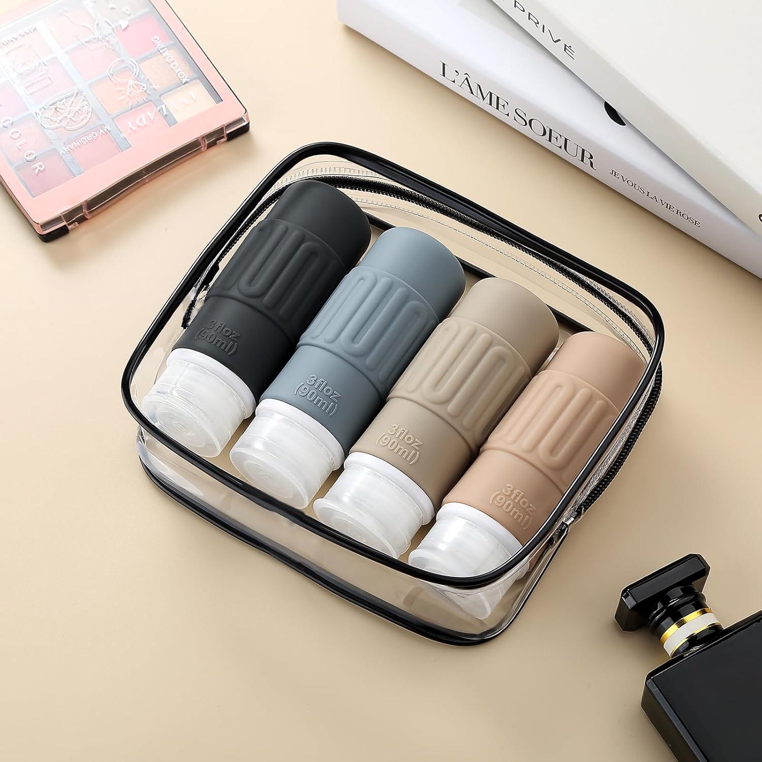 Botellas de Viaje Silicona Mrsdry 3oz Aprobadas por TSA - 4 Piezas