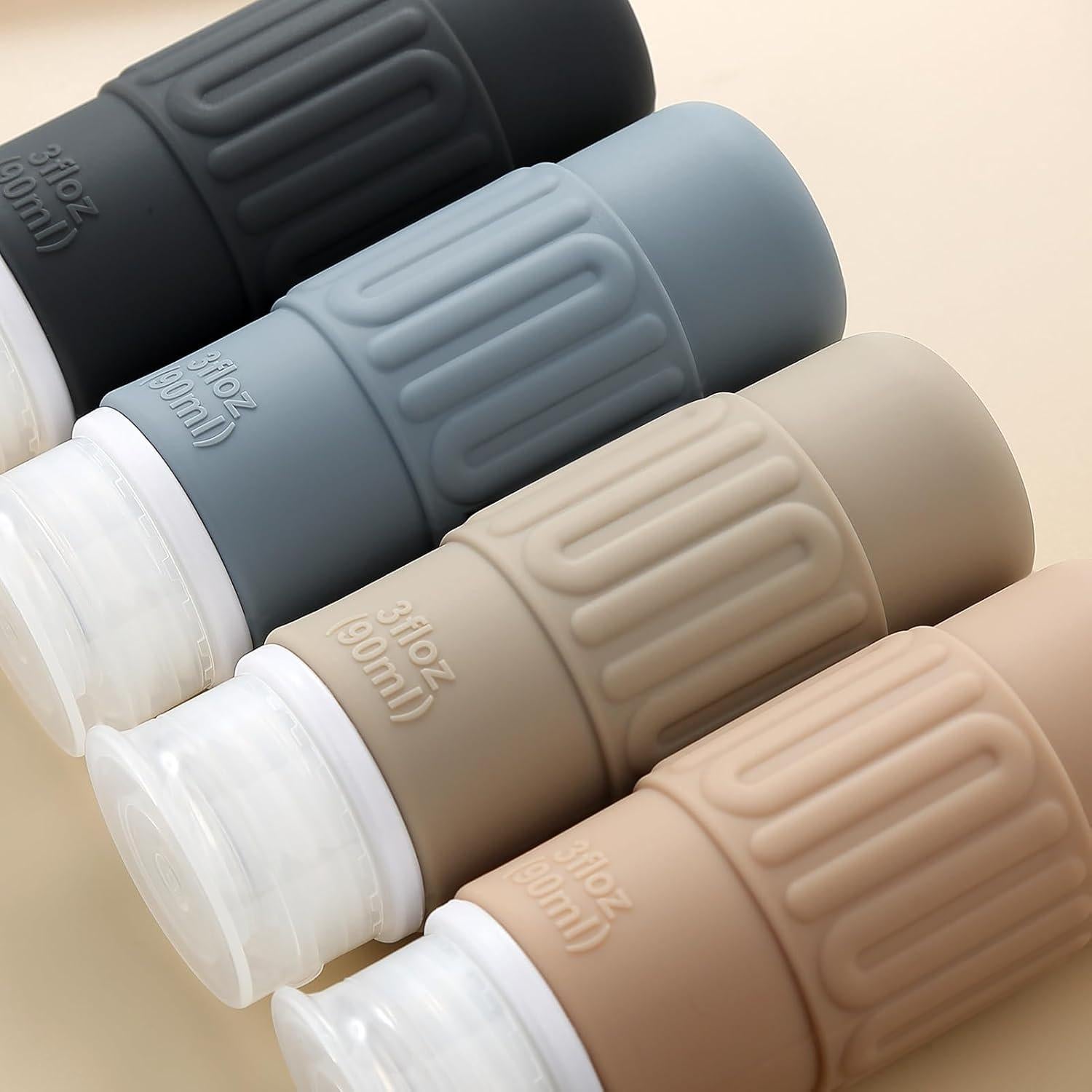 Botellas de Viaje Silicona Mrsdry 3oz Aprobadas por TSA - 4 Piezas