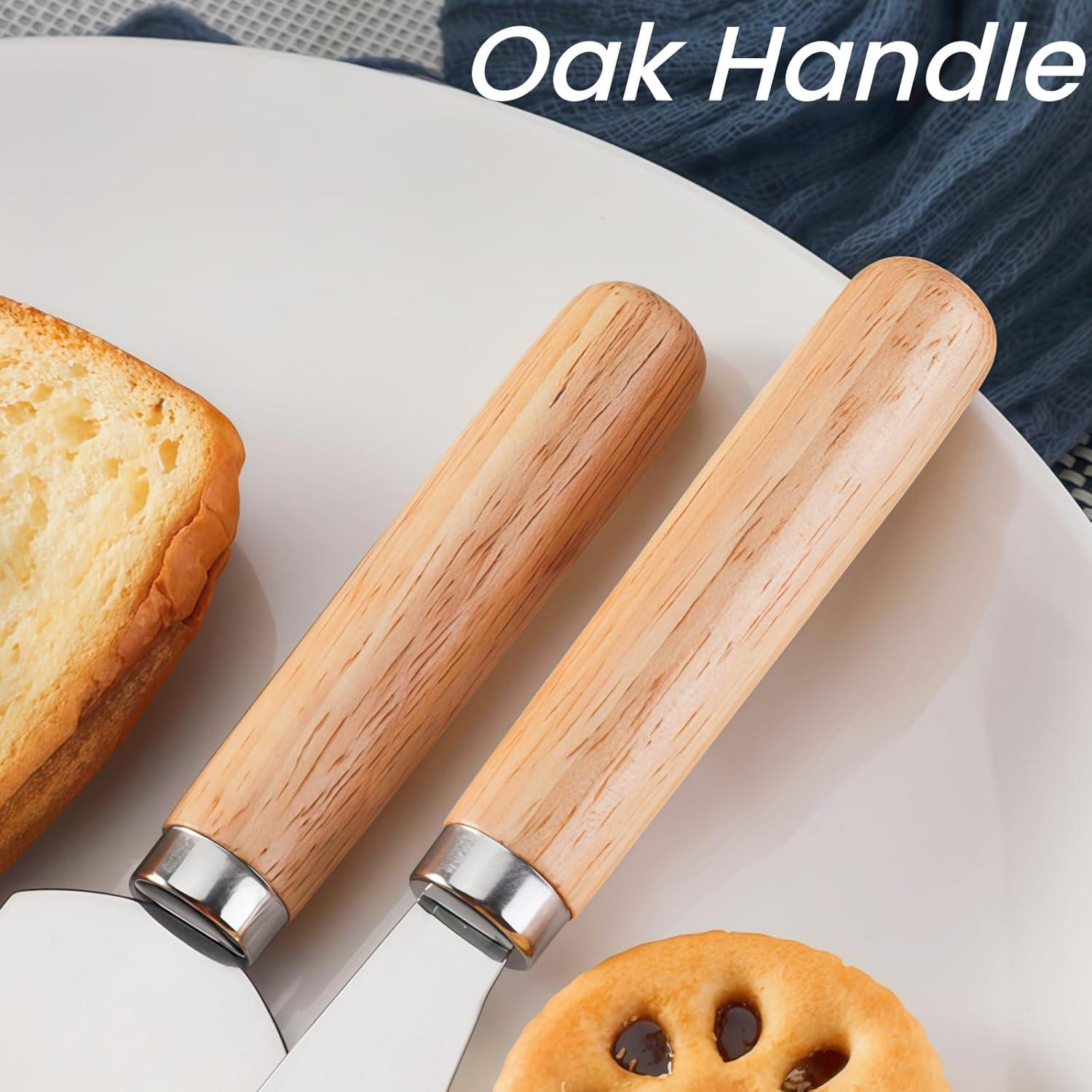 Juego de 2 cuchillos para mantequilla LacusMare 15 cm roble